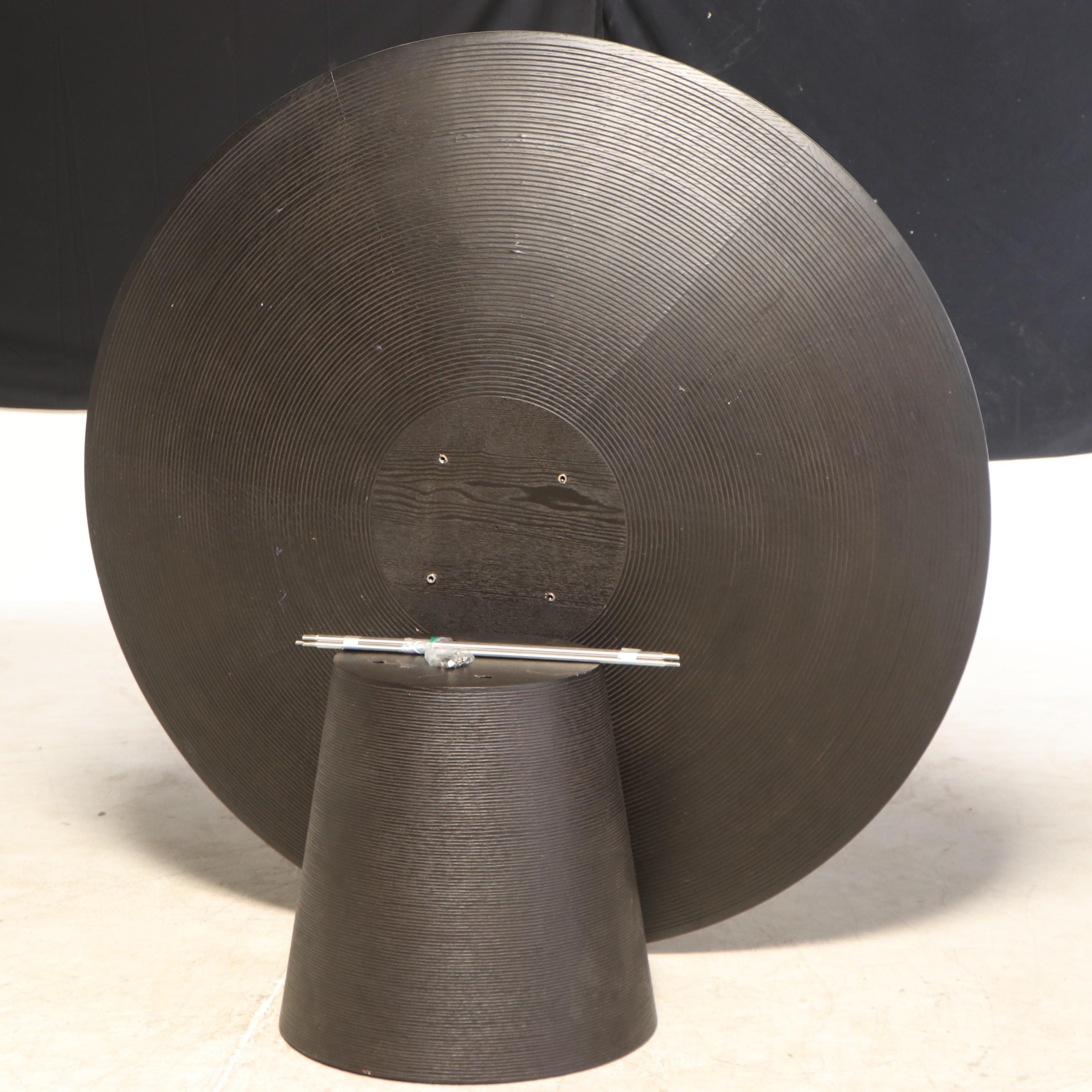 Contemporary Modernist Style Wenge-Finished Pedestal Dining Table