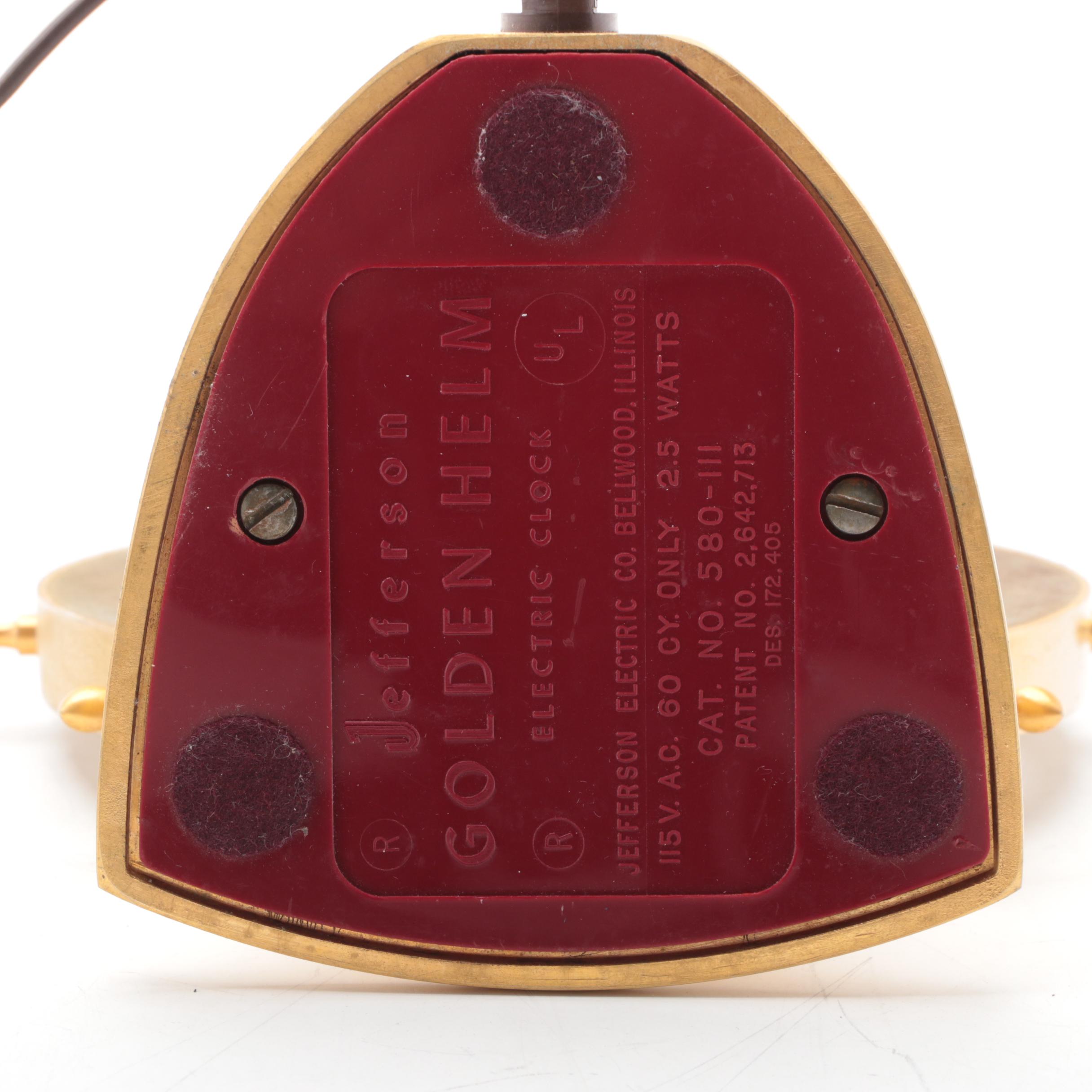 Jefferson Golden Helm Electric Clock