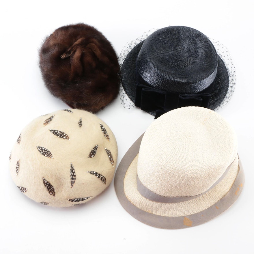 Mink, Woven Cellophane, Felt and Embellished Hats from Gidding Jenny