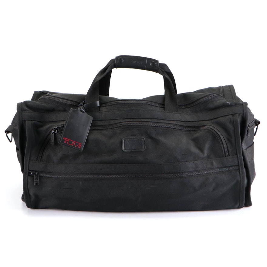 Tumi Large Duffle Bag in Black Nylon Canvas