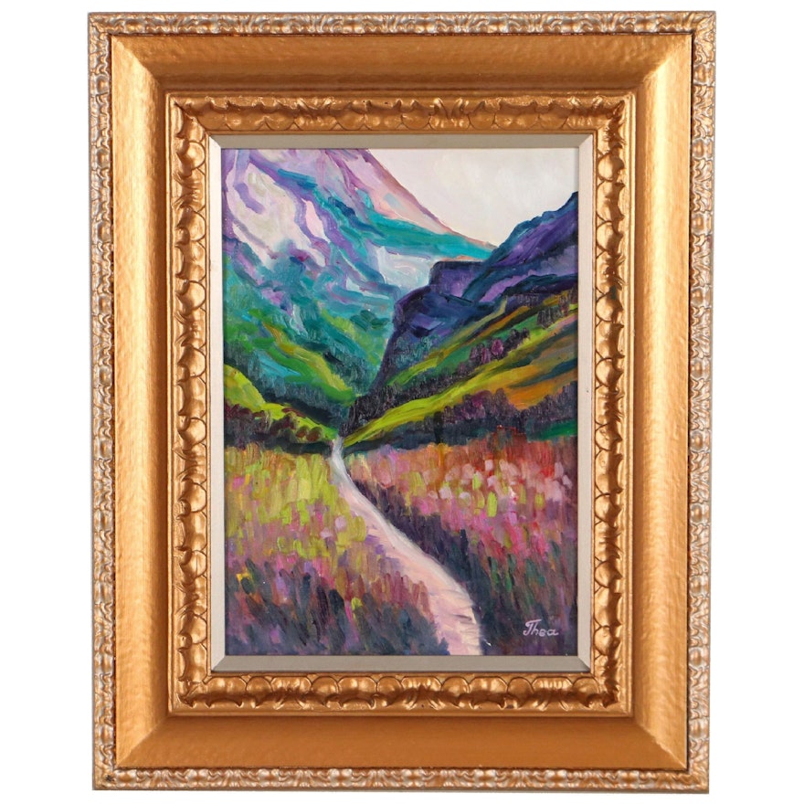 Thea Mamukelashvili Oil Painting "Mountain Trail," 2021
