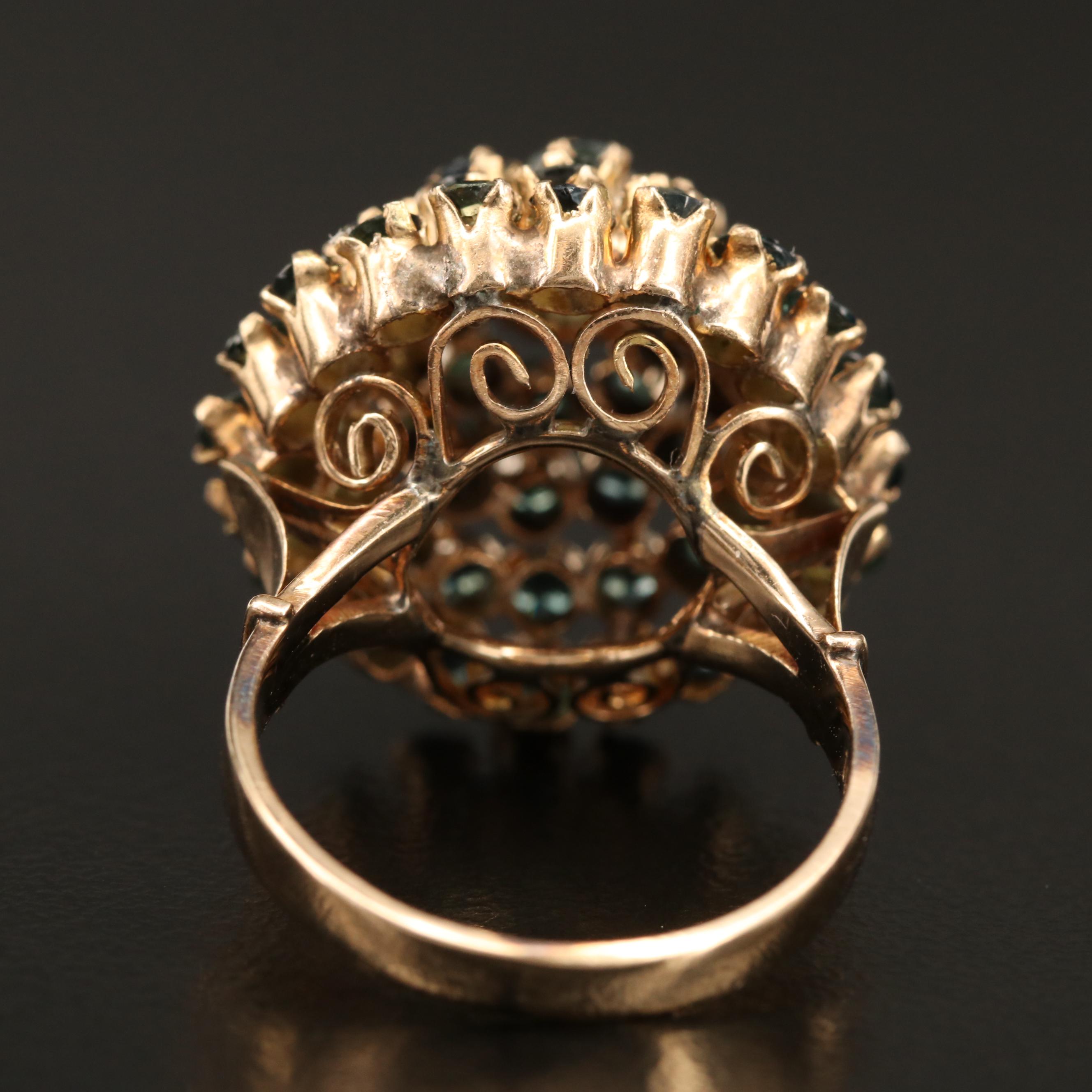 14K Gold Sapphire Thai Princess Ring