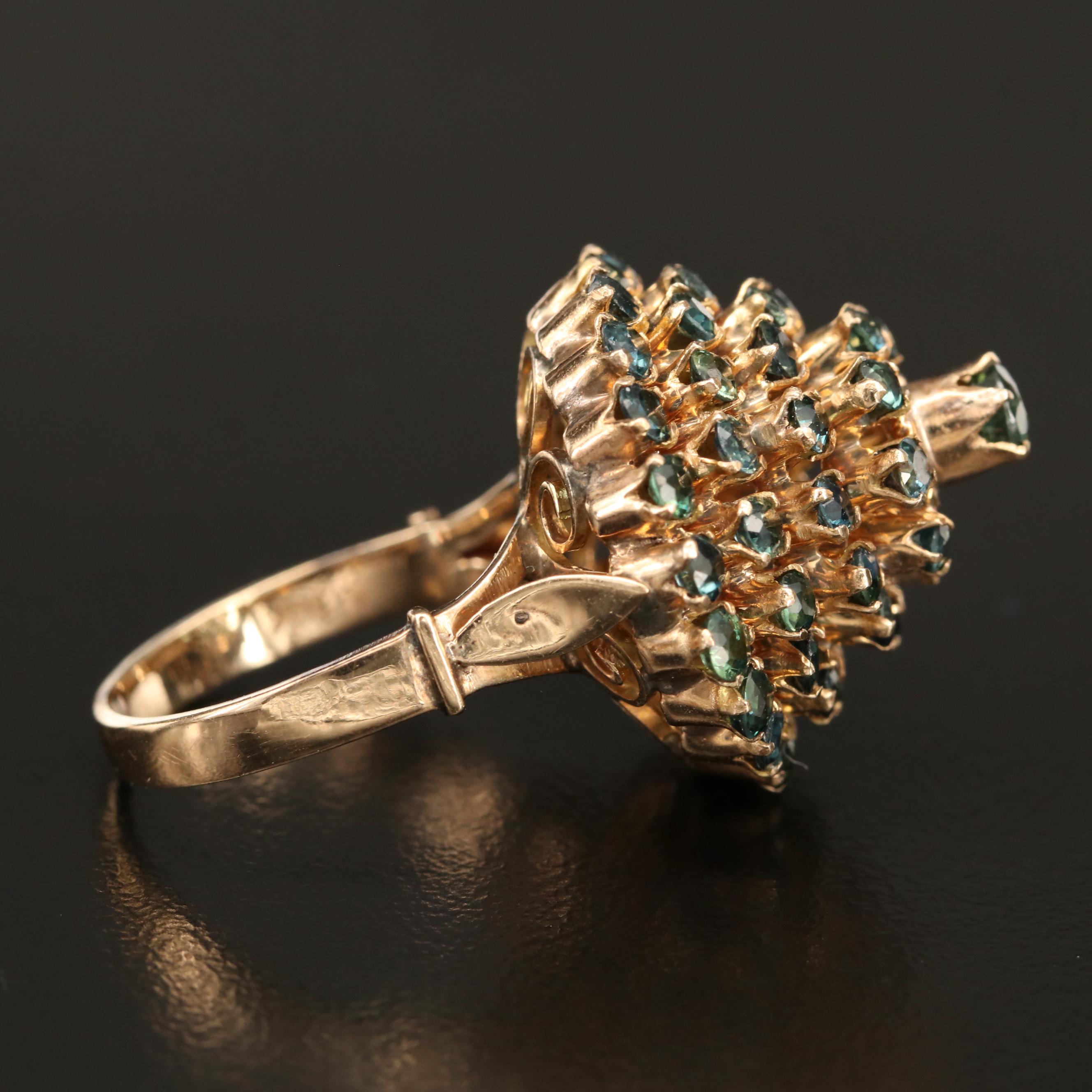 14K Gold Sapphire Thai Princess Ring