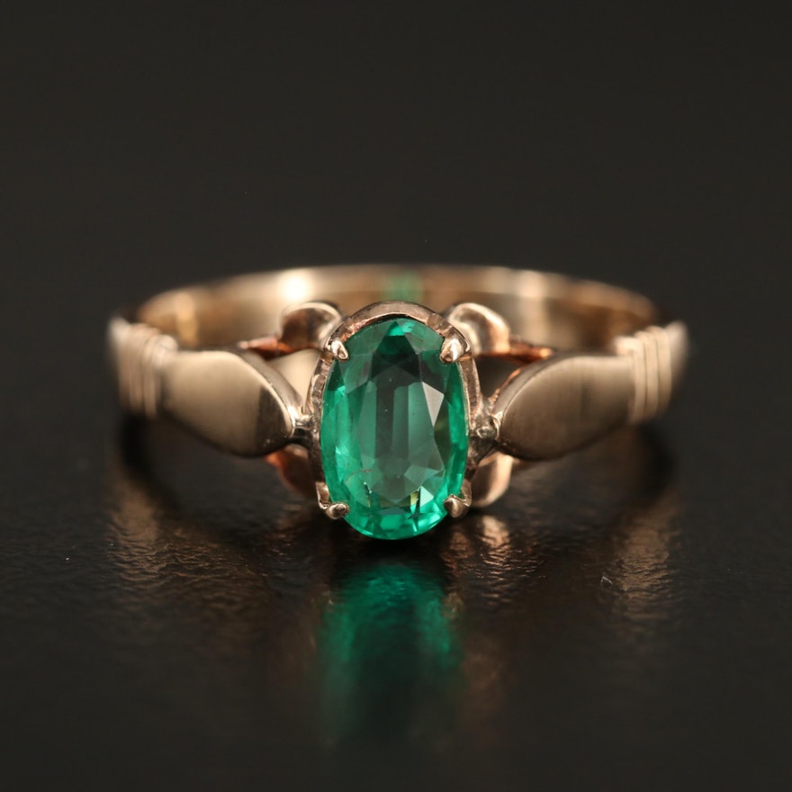 10K Emerald Solitaire Ring