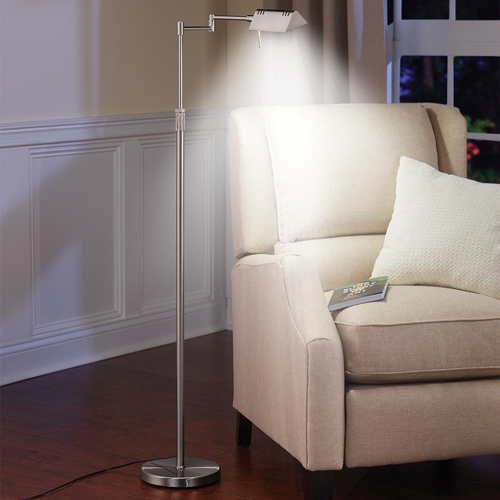 Hammacher Schlemmer Daylight24 Adjustable LED Floor Lamp in Brushed Nickel