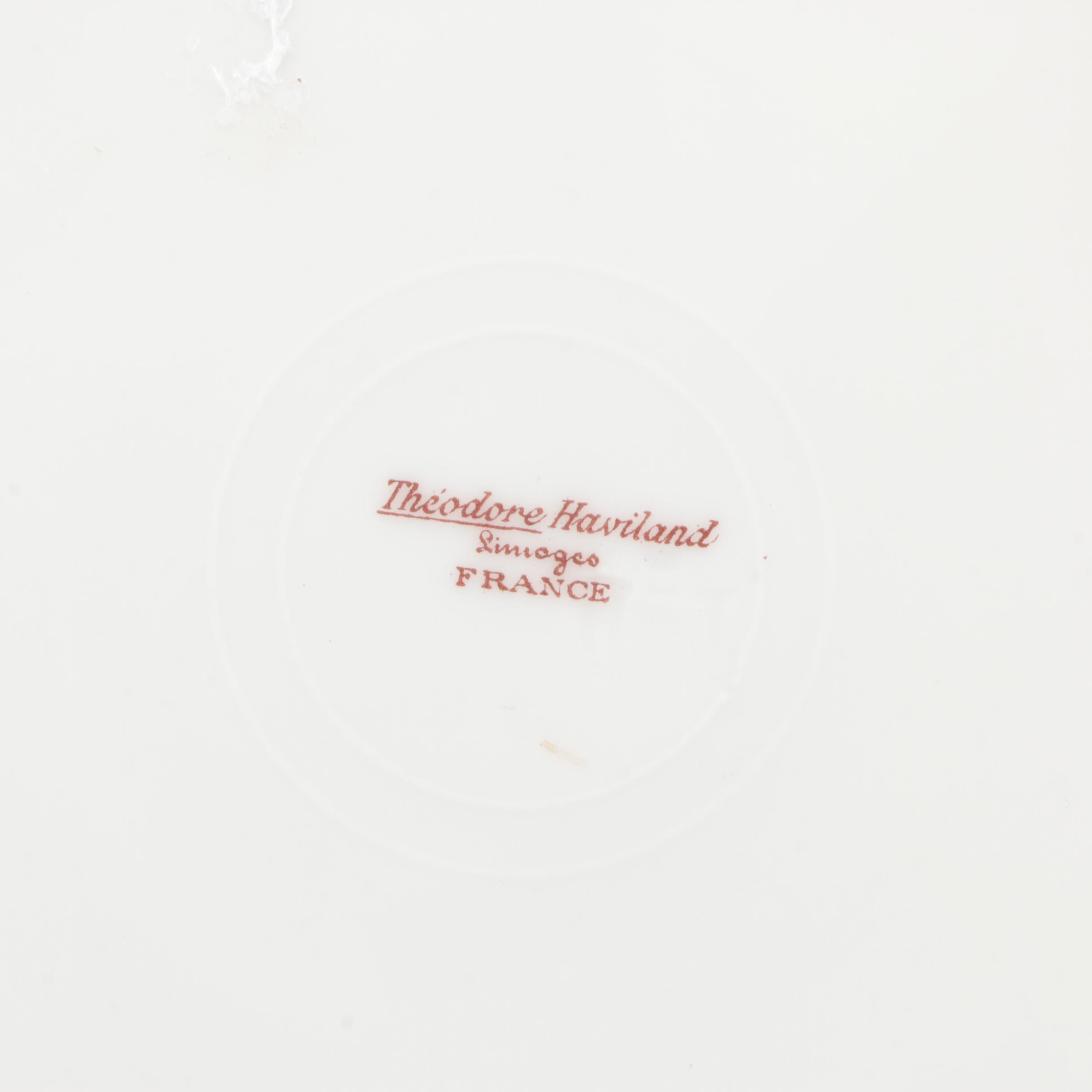 Theodore Haviland Limoges Floral Plates, Early 20th Century