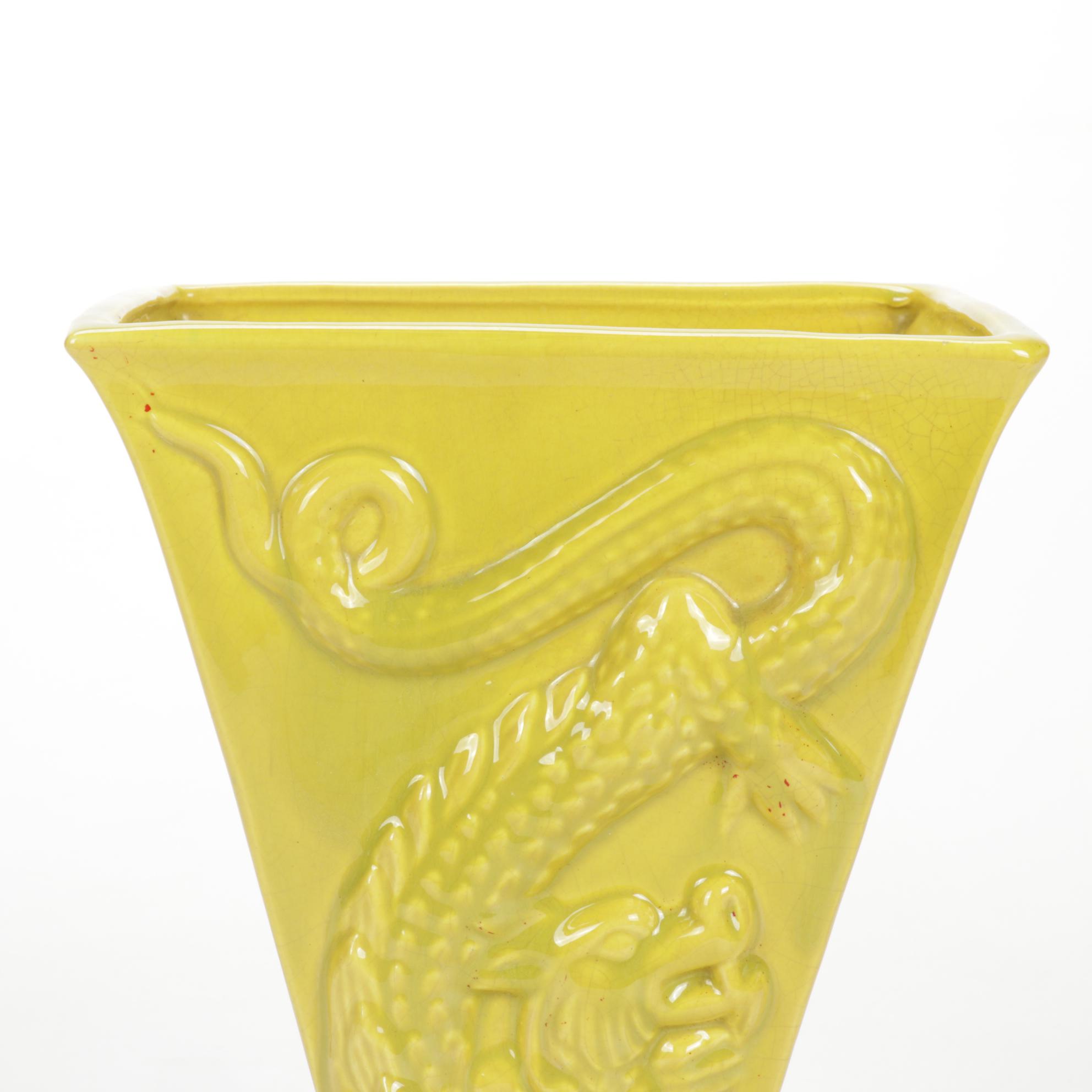 Walter L. Schott Co. Ceramic Dragon Table Lamp, Mid 20th Century