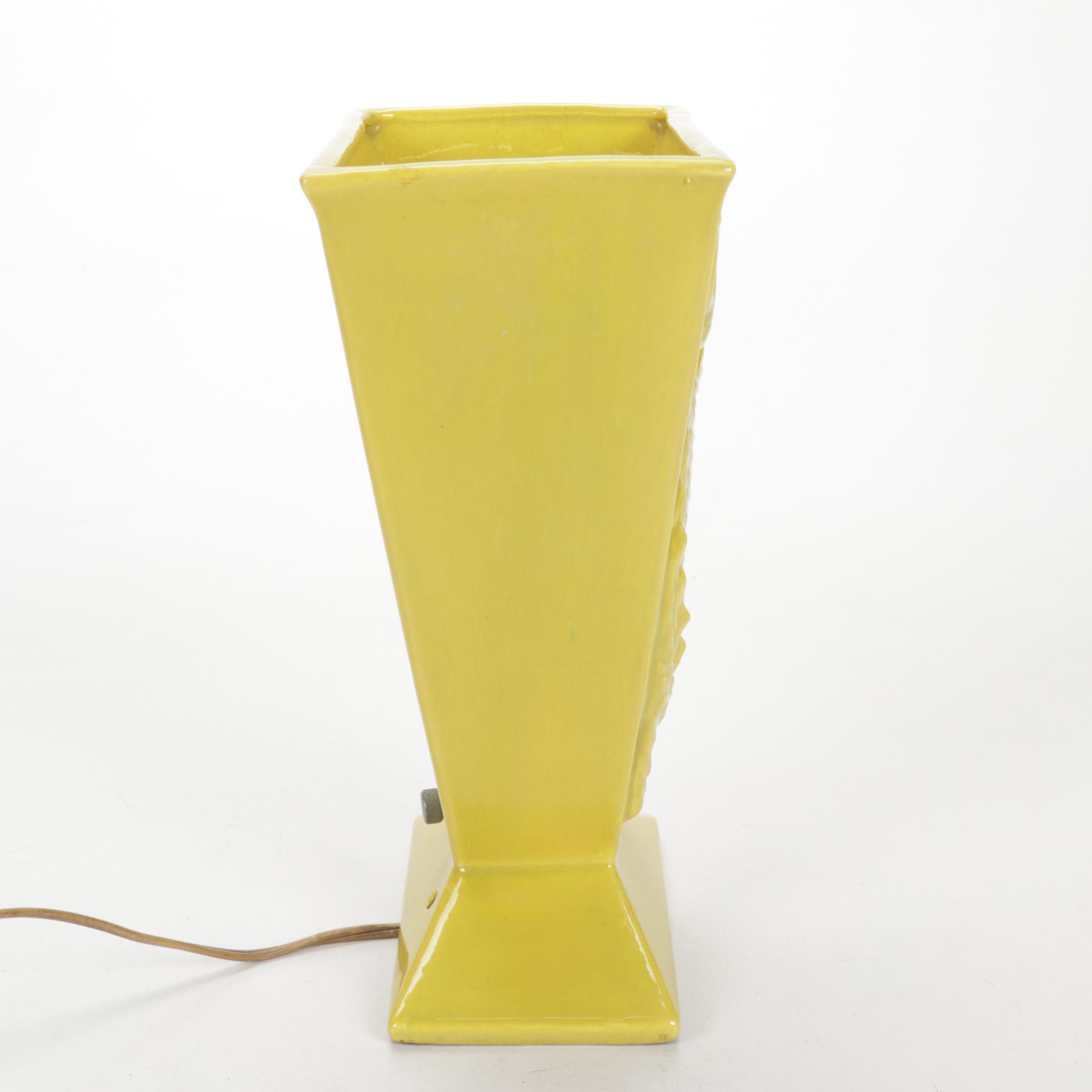 Walter L. Schott Co. Ceramic Dragon Table Lamp, Mid 20th Century