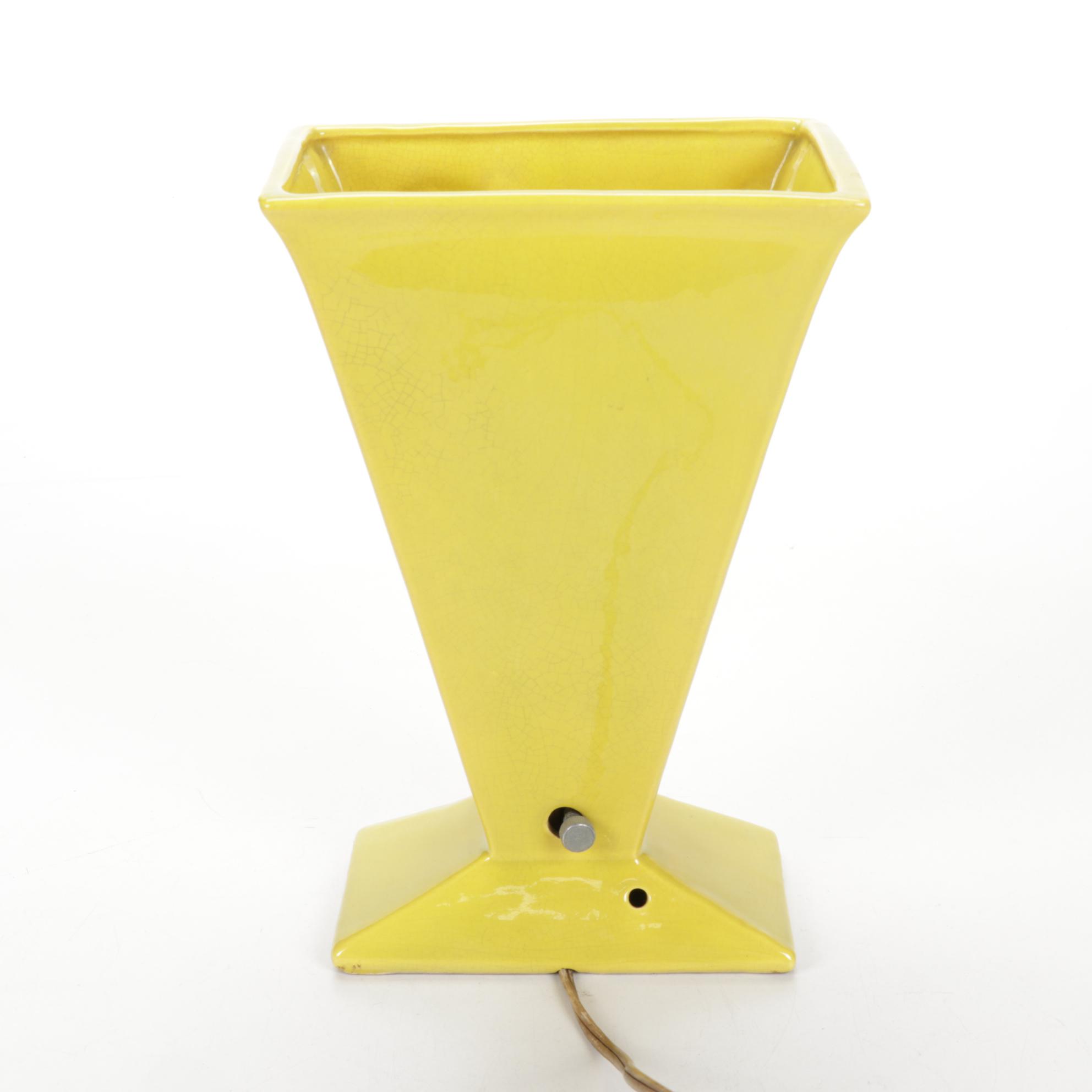 Walter L. Schott Co. Ceramic Dragon Table Lamp, Mid 20th Century