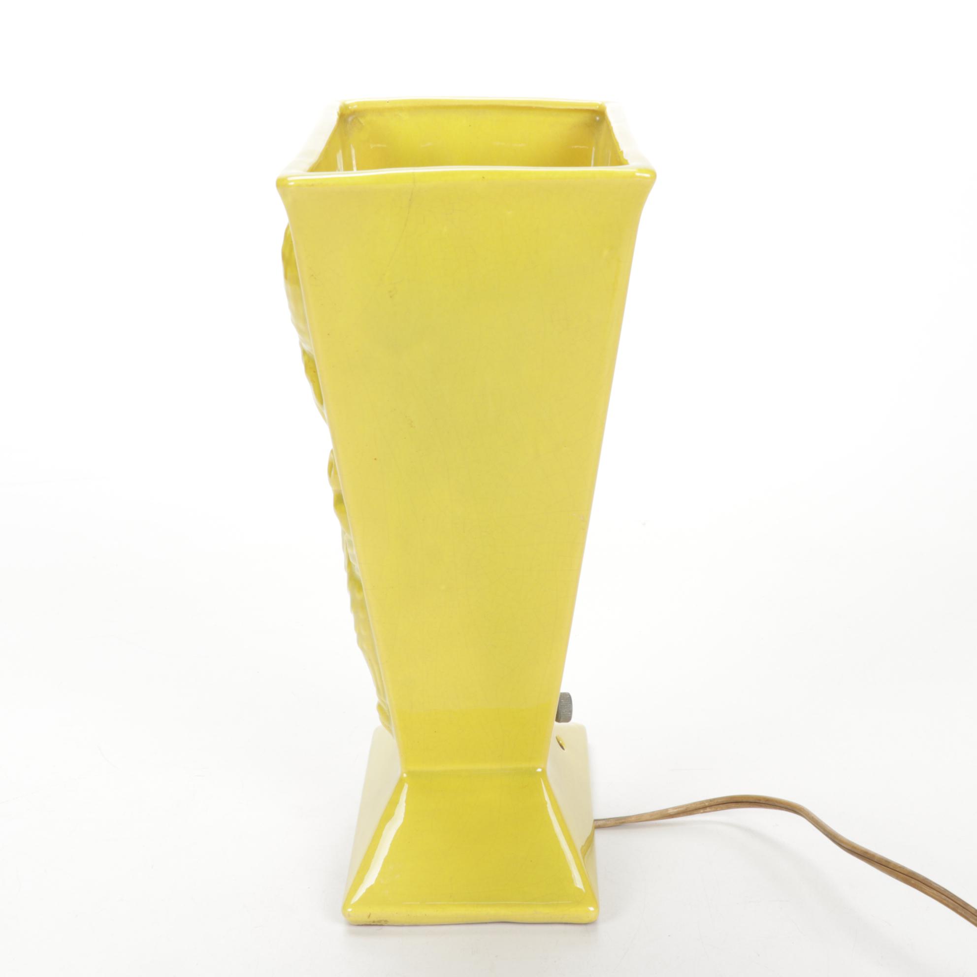 Walter L. Schott Co. Ceramic Dragon Table Lamp, Mid 20th Century