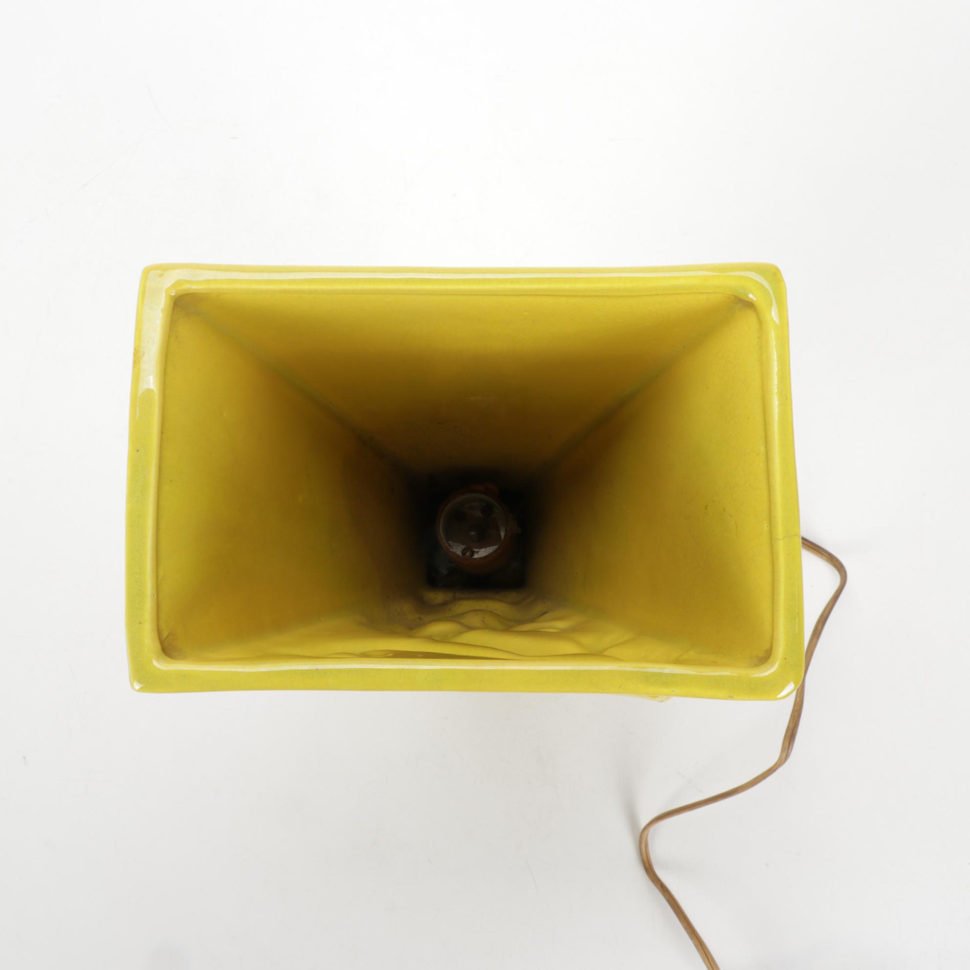 Walter L. Schott Co. Ceramic Dragon Table Lamp, Mid 20th Century