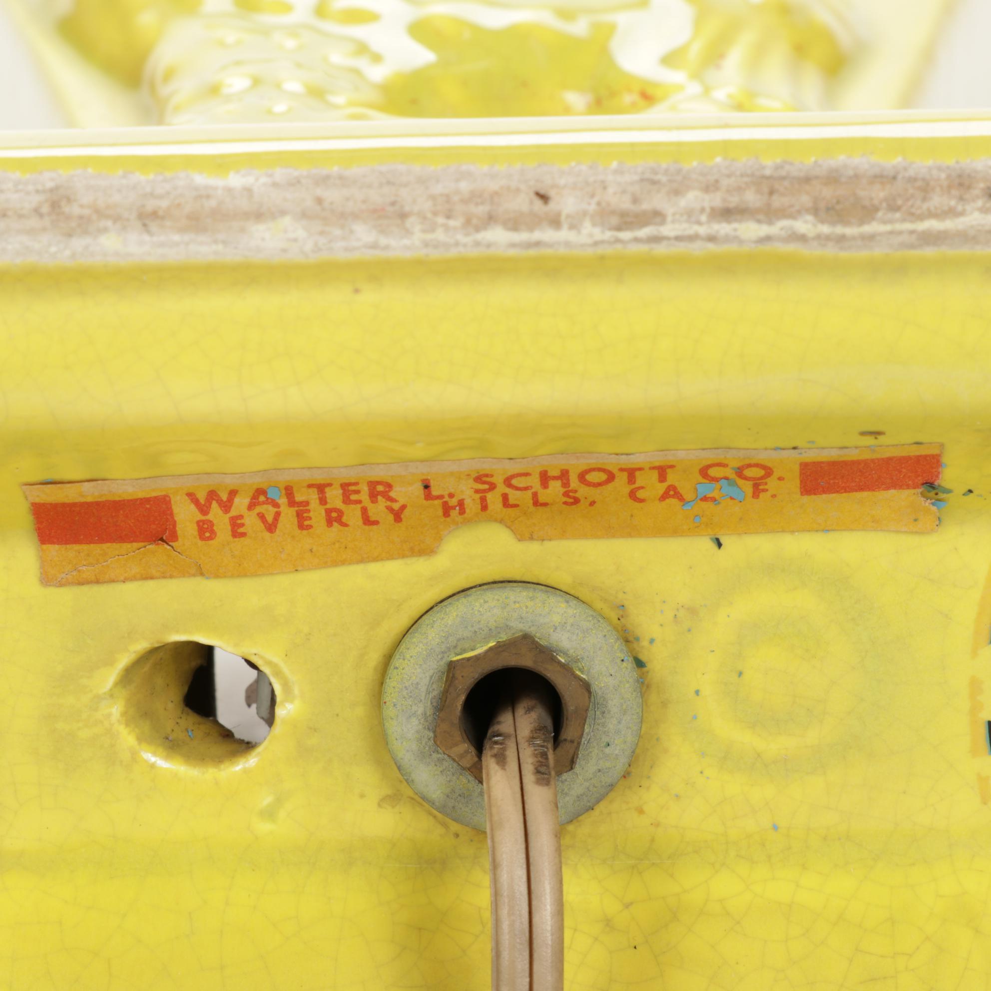 Walter L. Schott Co. Ceramic Dragon Table Lamp, Mid 20th Century