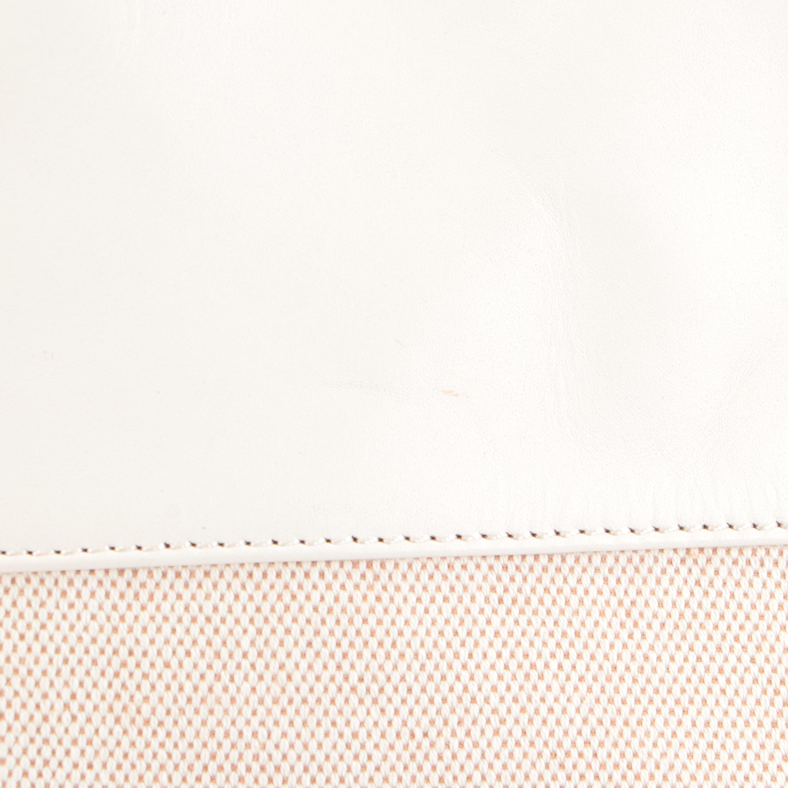 Tory Burch Shoulder Tote Tag in Ivory Woven Canvas and Leather