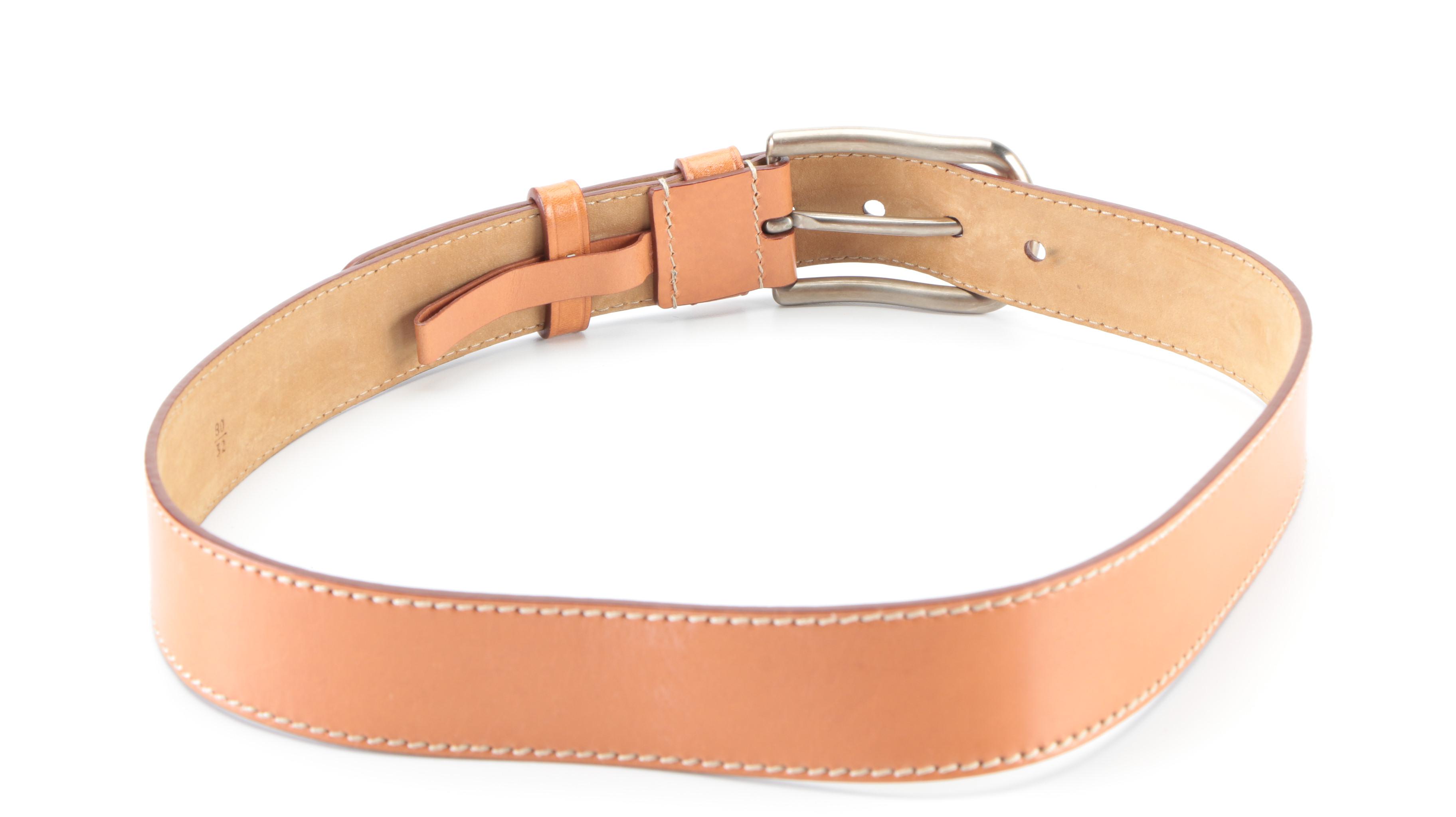 Prada Tan Leather Belt and Worth Dyed Calf Hair and Brown Leather Belt