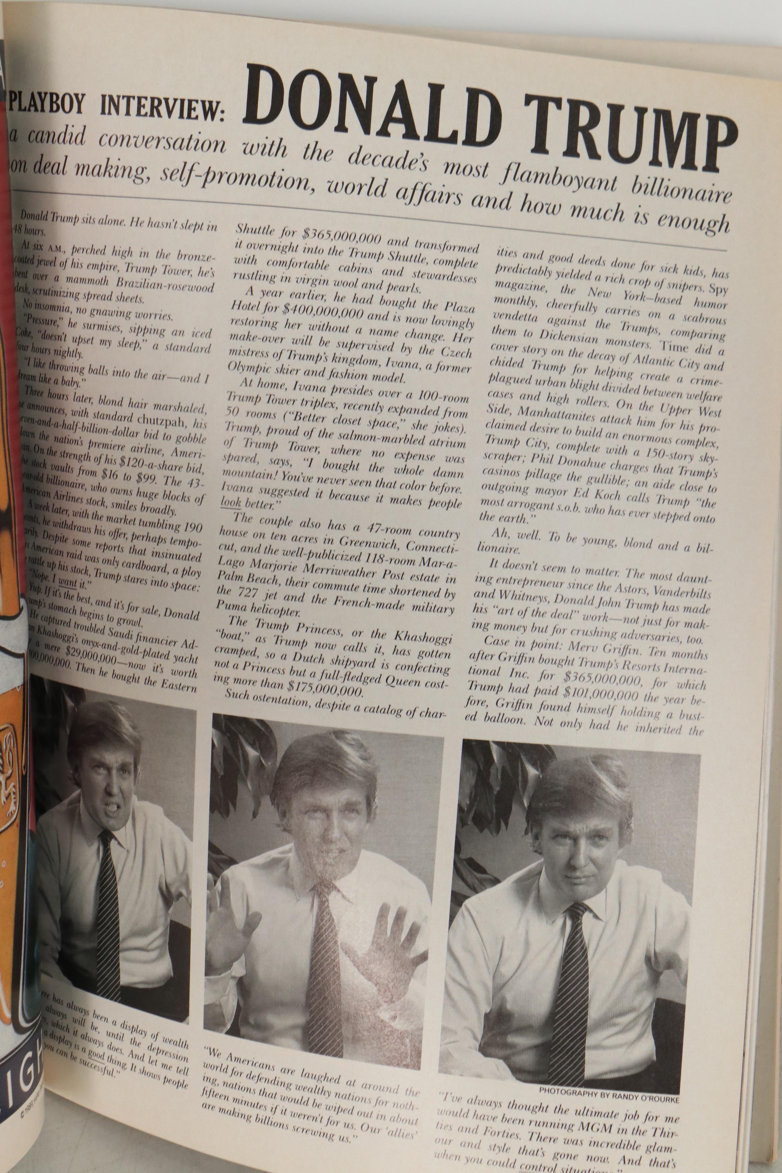 "Playboy" Magazine Featuring Donald Trump Interview, 1990