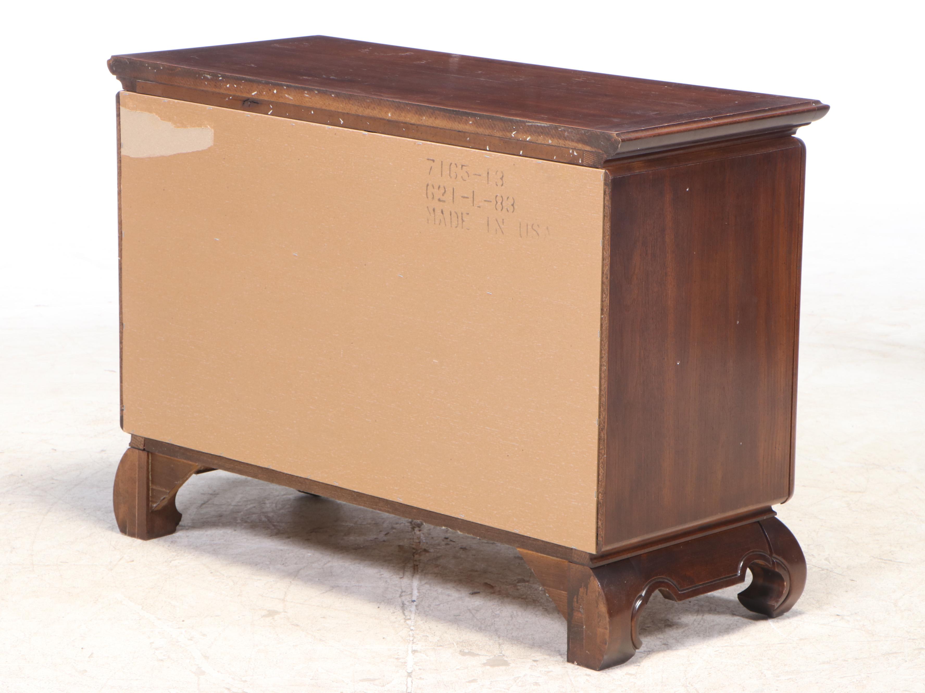 Broyhill "Premier Collections" Chinoiserie Style Incised Decorated Cabinet