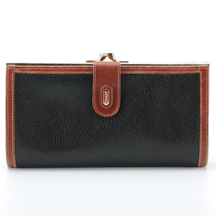 Bally Long Wallet in Leather with Kiss-Lock Clasp