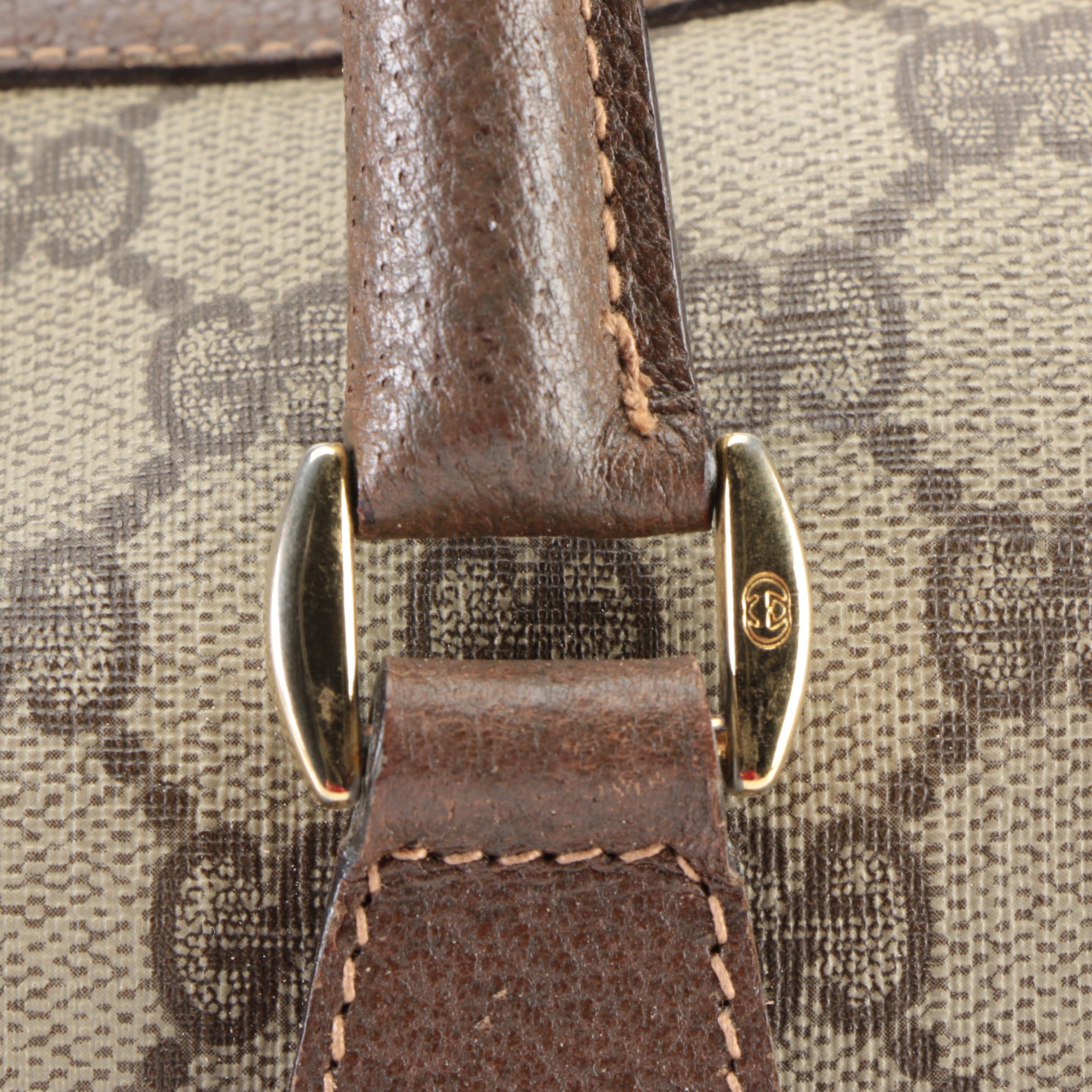 Gucci Boston Bag in GG Supreme Canvas, Web Stripe, and Leather