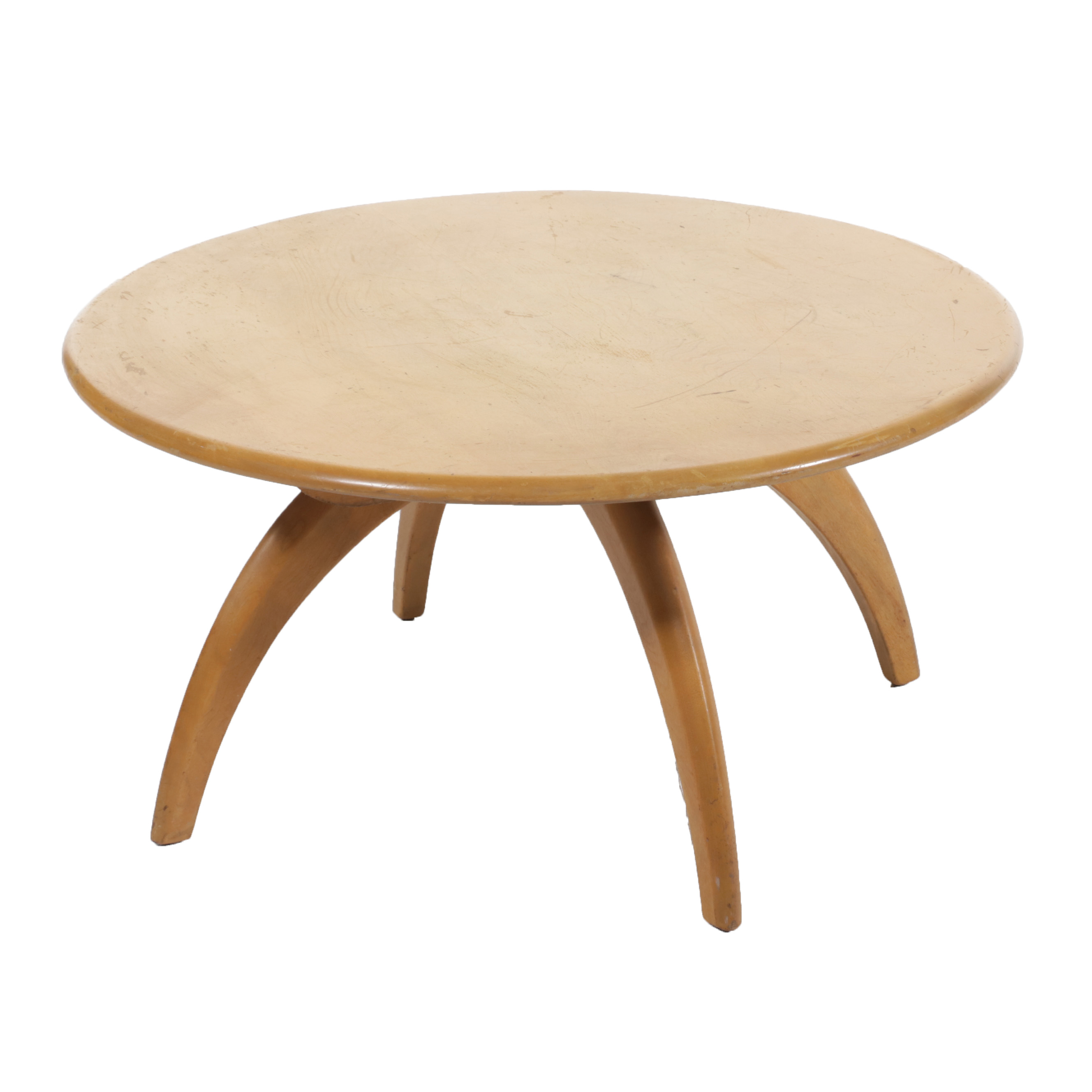 Mid Century Modern Heywood-Wakefield Round Lazy-Susan Coffee Table