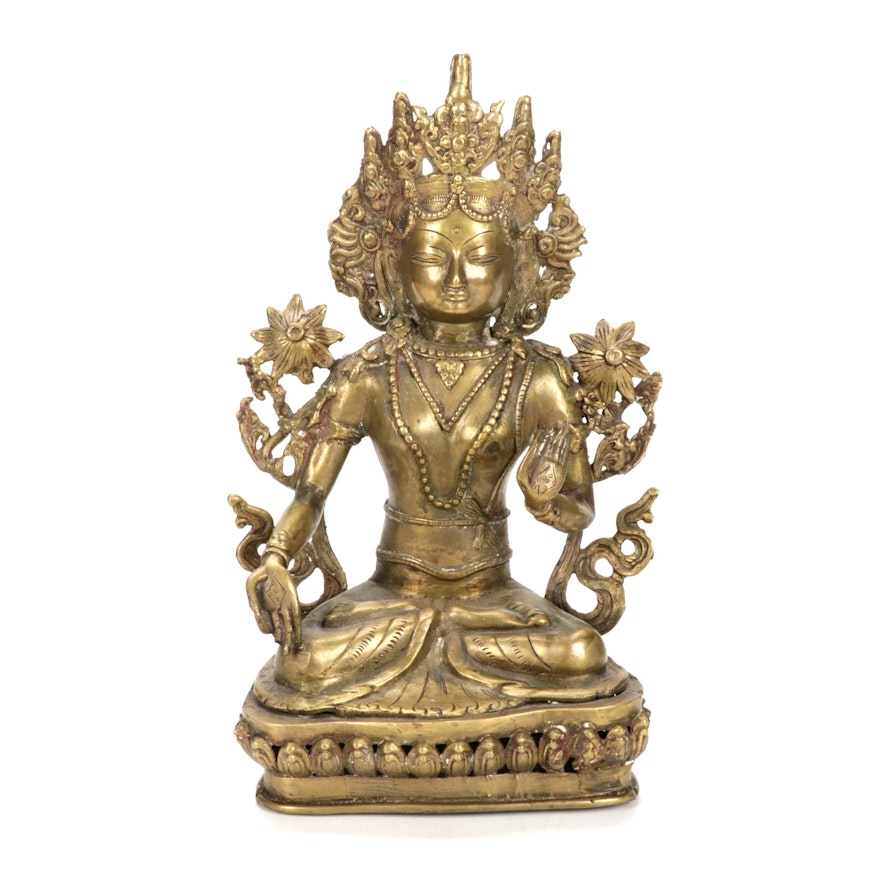 Green Tara Brass Cast Hindu Sculpture