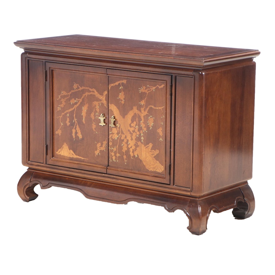 Broyhill "Premier Collections" Chinoiserie Style Incised Decorated Cabinet