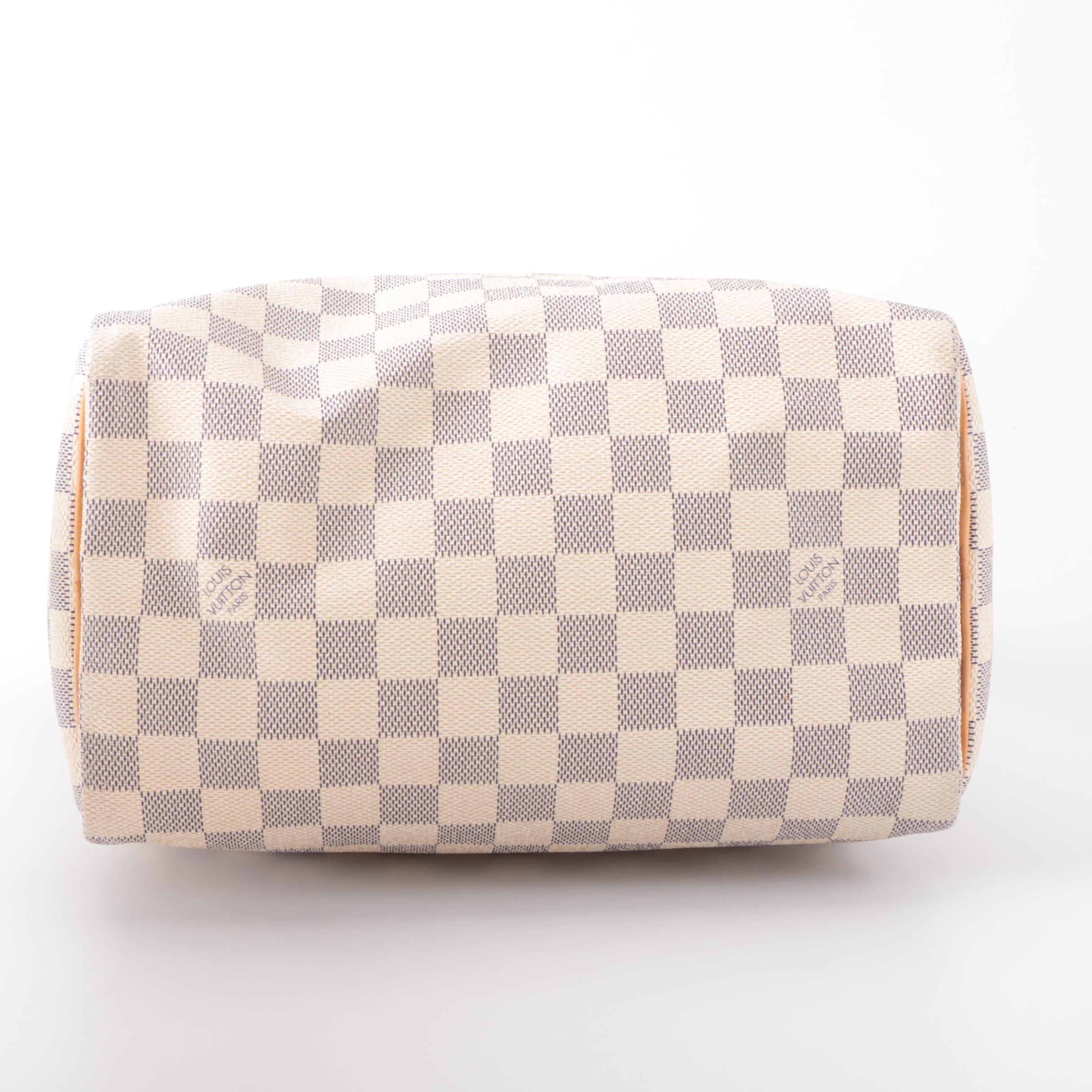 Louis Vuitton Speedy 25 in Damier Azur Coated Canvas and Vachetta Leather