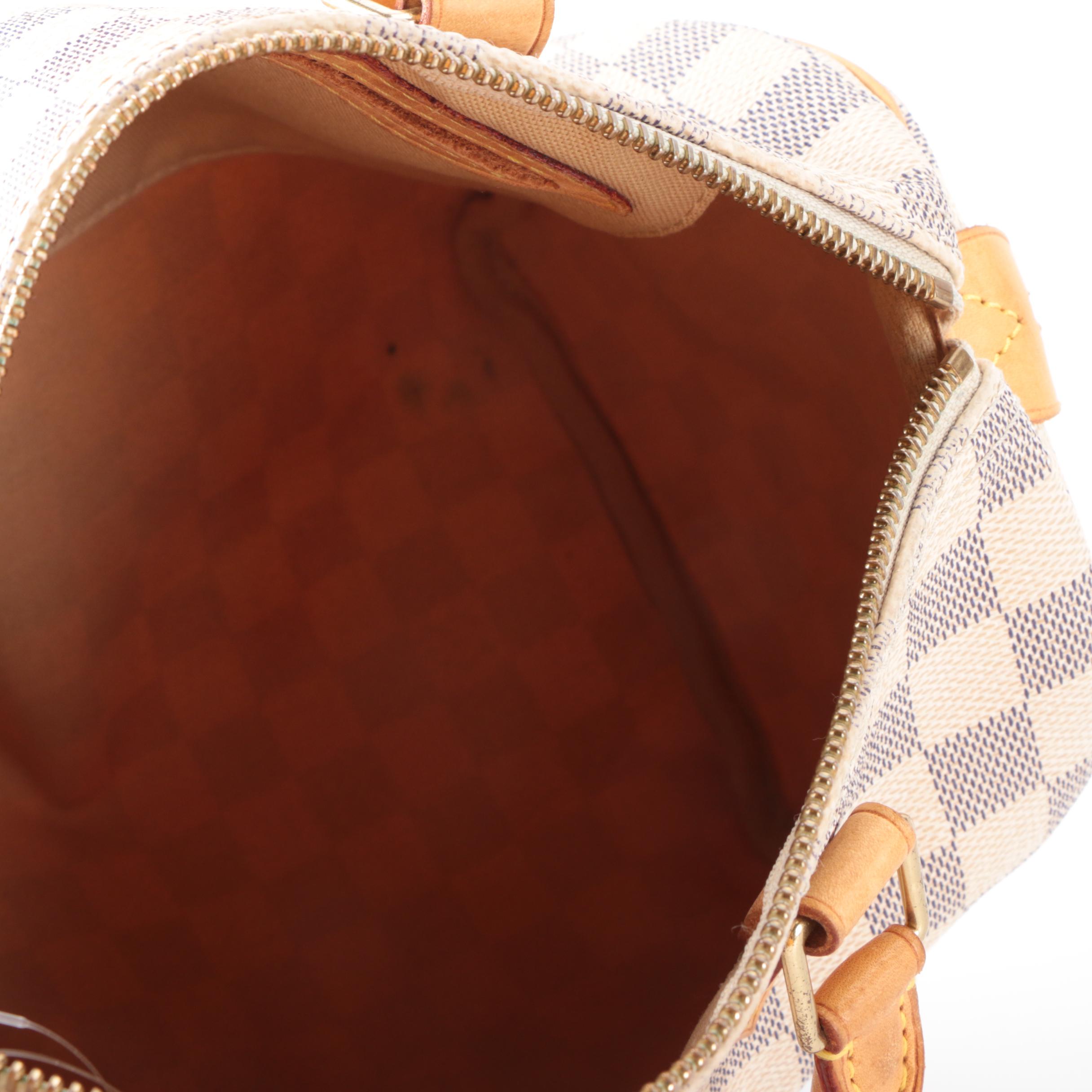 Louis Vuitton Speedy 25 in Damier Azur Coated Canvas and Vachetta Leather