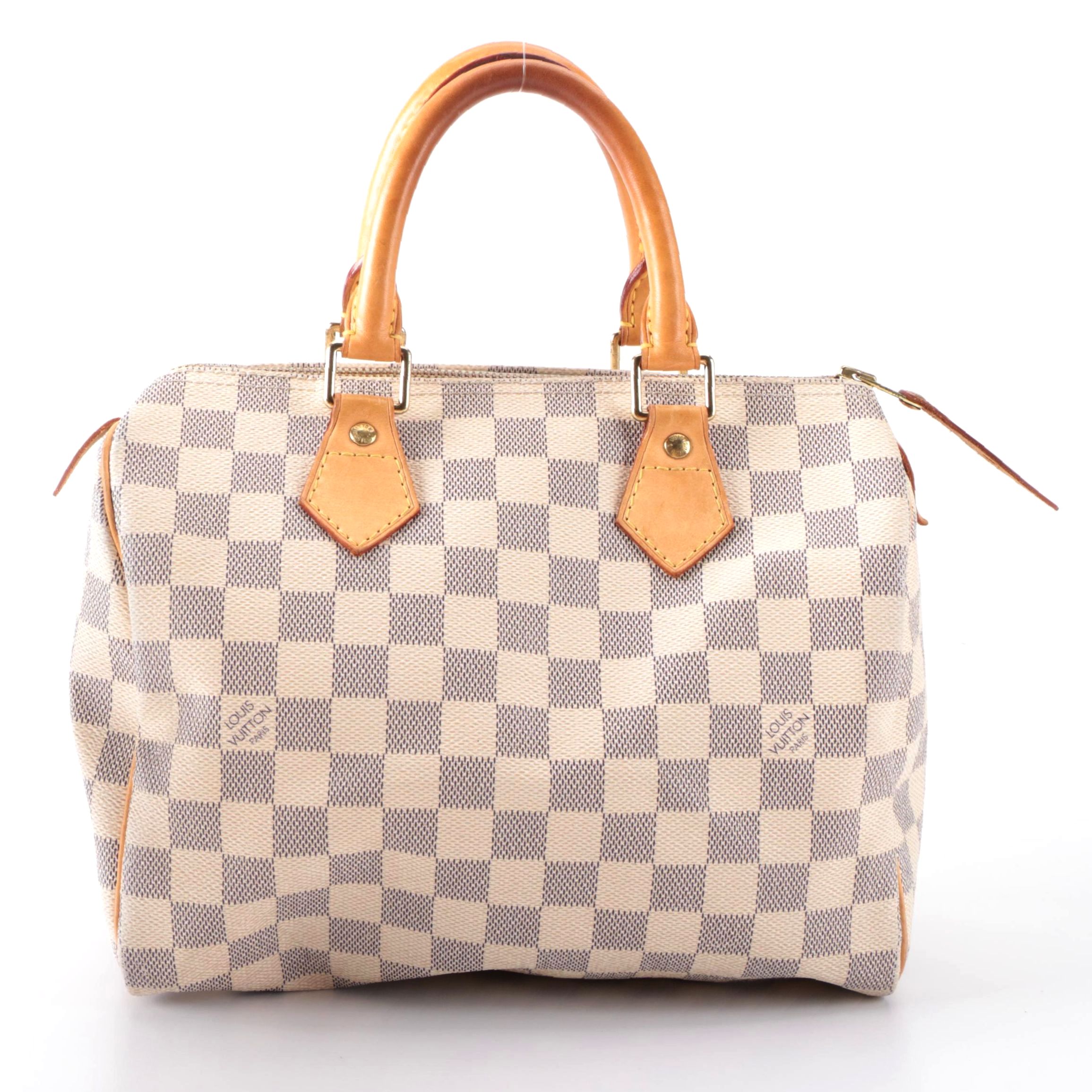 Louis Vuitton Speedy 25 in Damier Azur Coated Canvas and Vachetta Leather