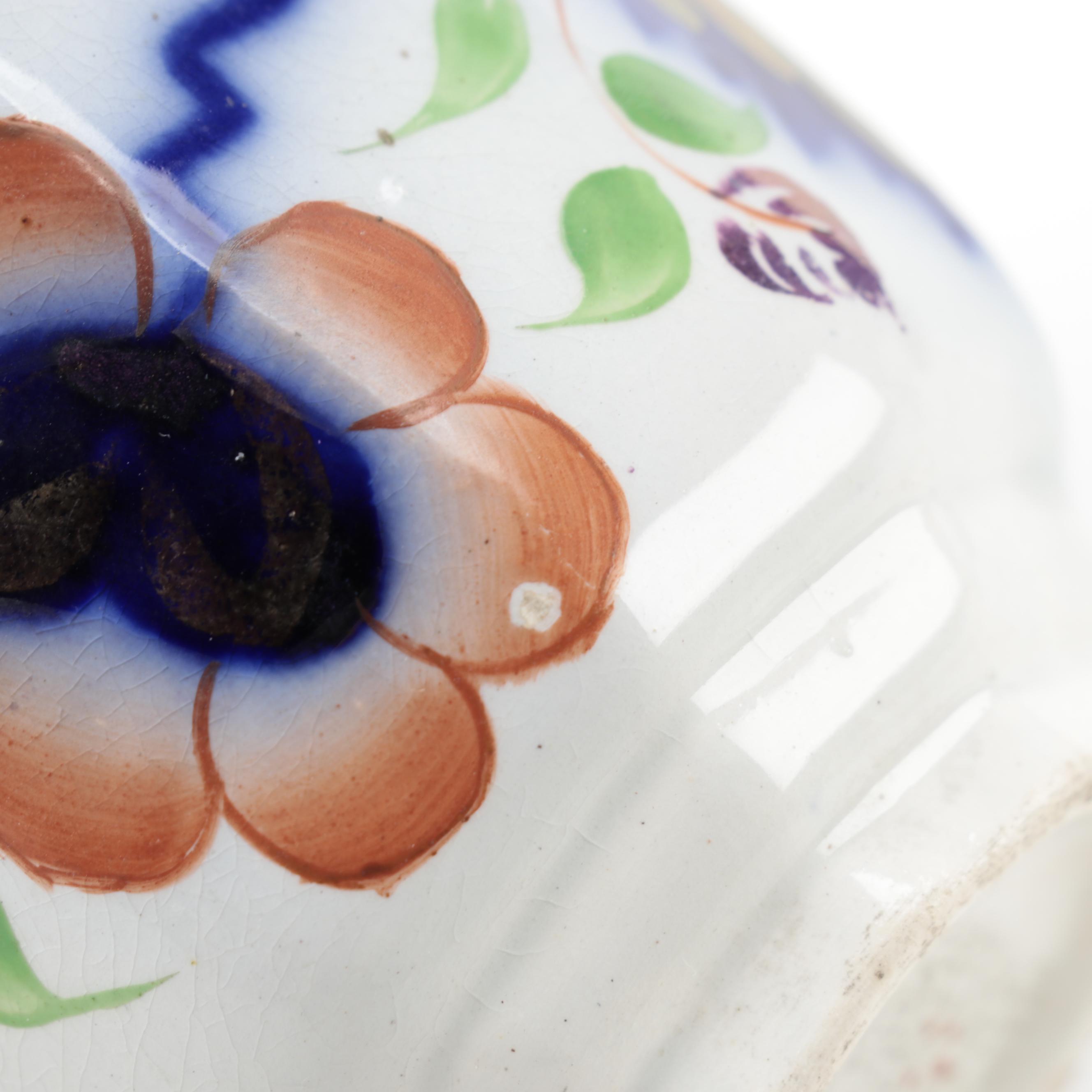 English Flow Blue Gaudy Welsh Ironstone Dinnerware, Mid-19th Century