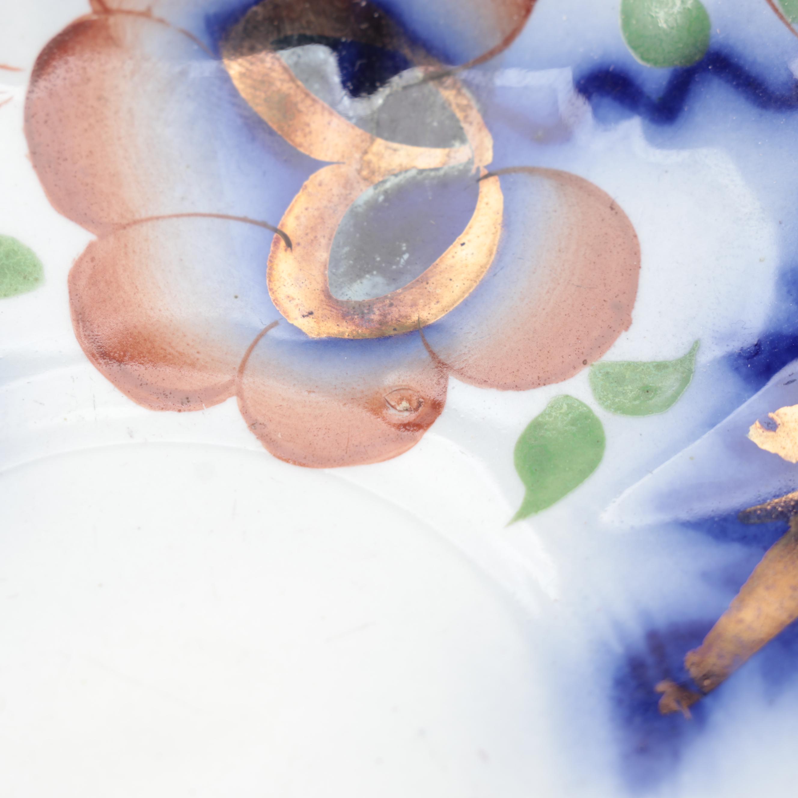 English Flow Blue Gaudy Welsh Ironstone Dinnerware, Mid-19th Century