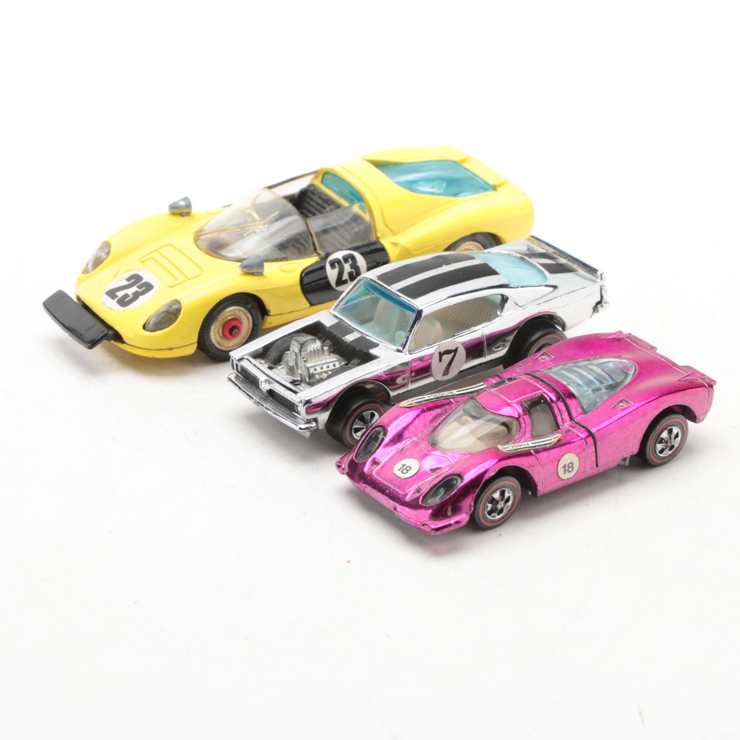 Corgi Diecast Ferrari 206 Dino Sport, Hot Wheels Porsche 917, "King Kuda" Cars