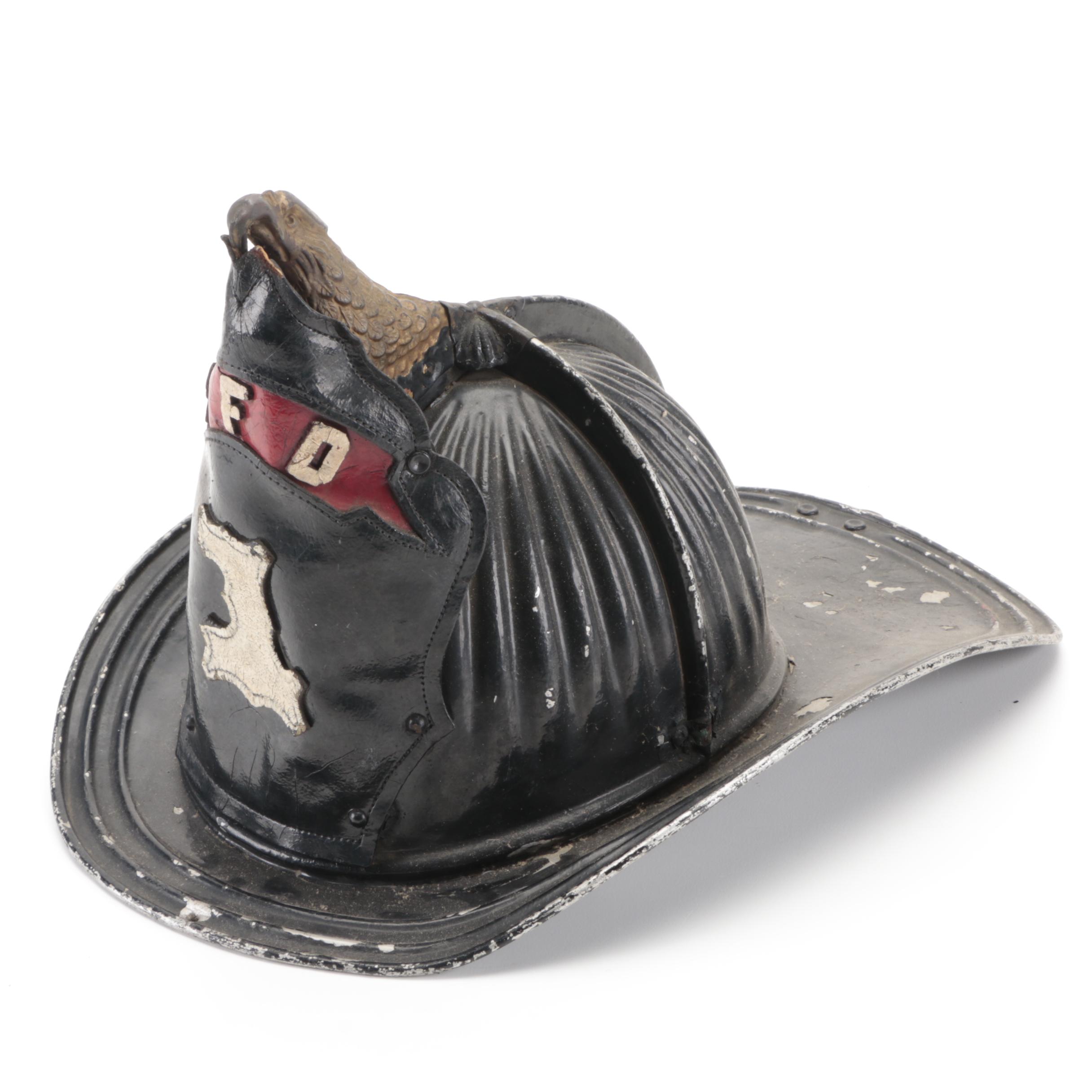 Cairns & Brothers "PFD 1" Metal and Leather Firefighting Helmet, Late 19th C.