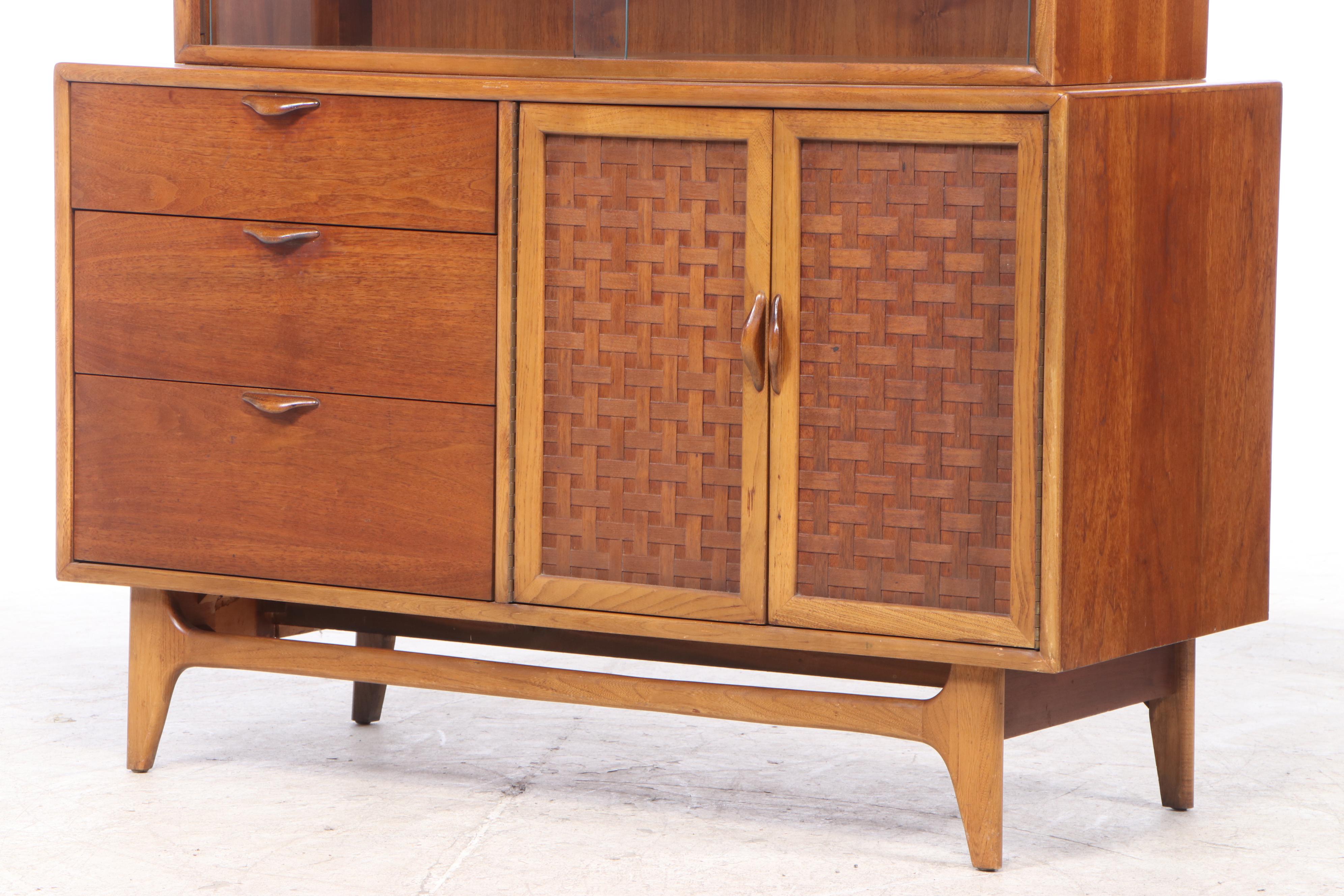 Lane "Perception" Mid Century Modern Walnut China Cabinet