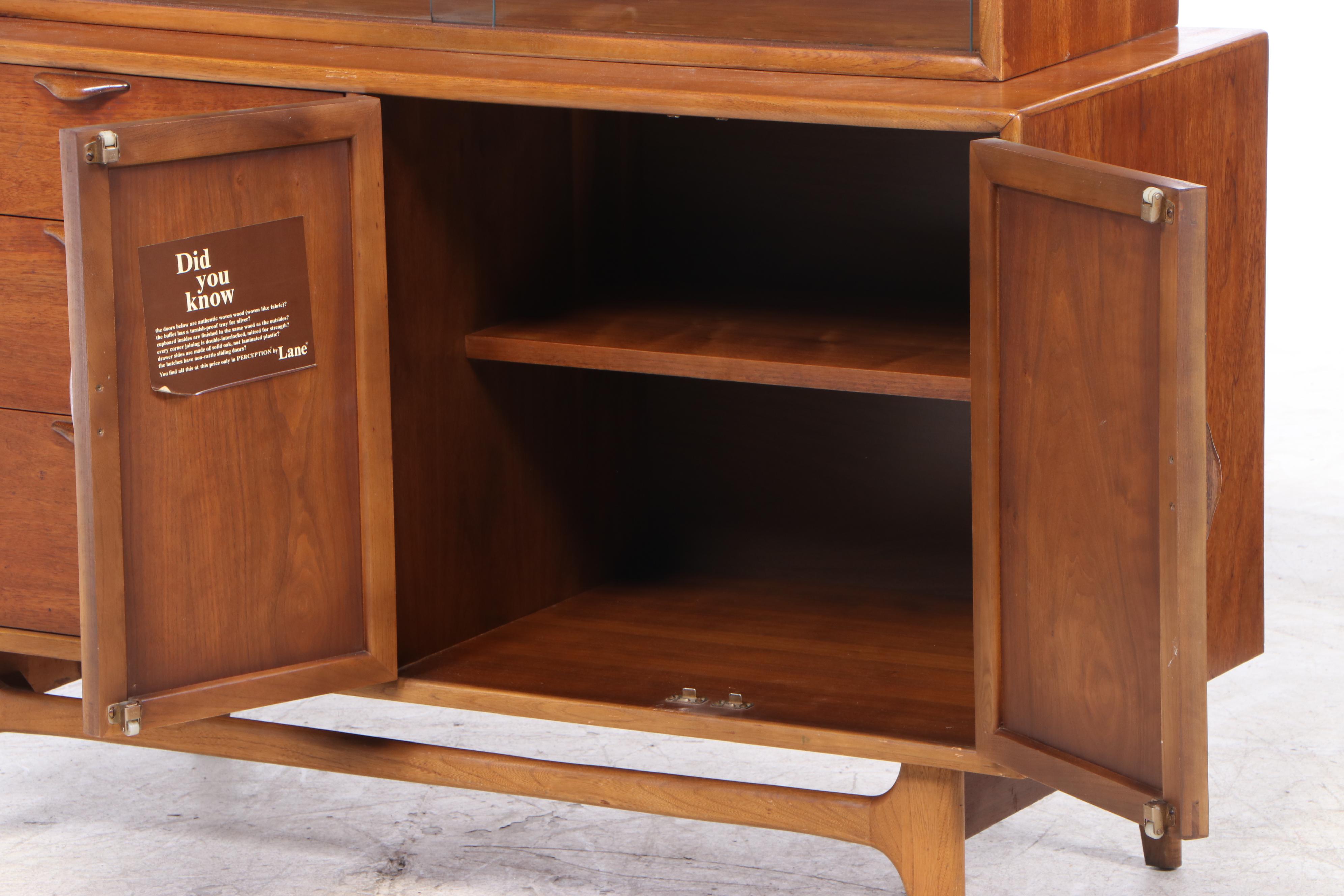 Lane "Perception" Mid Century Modern Walnut China Cabinet