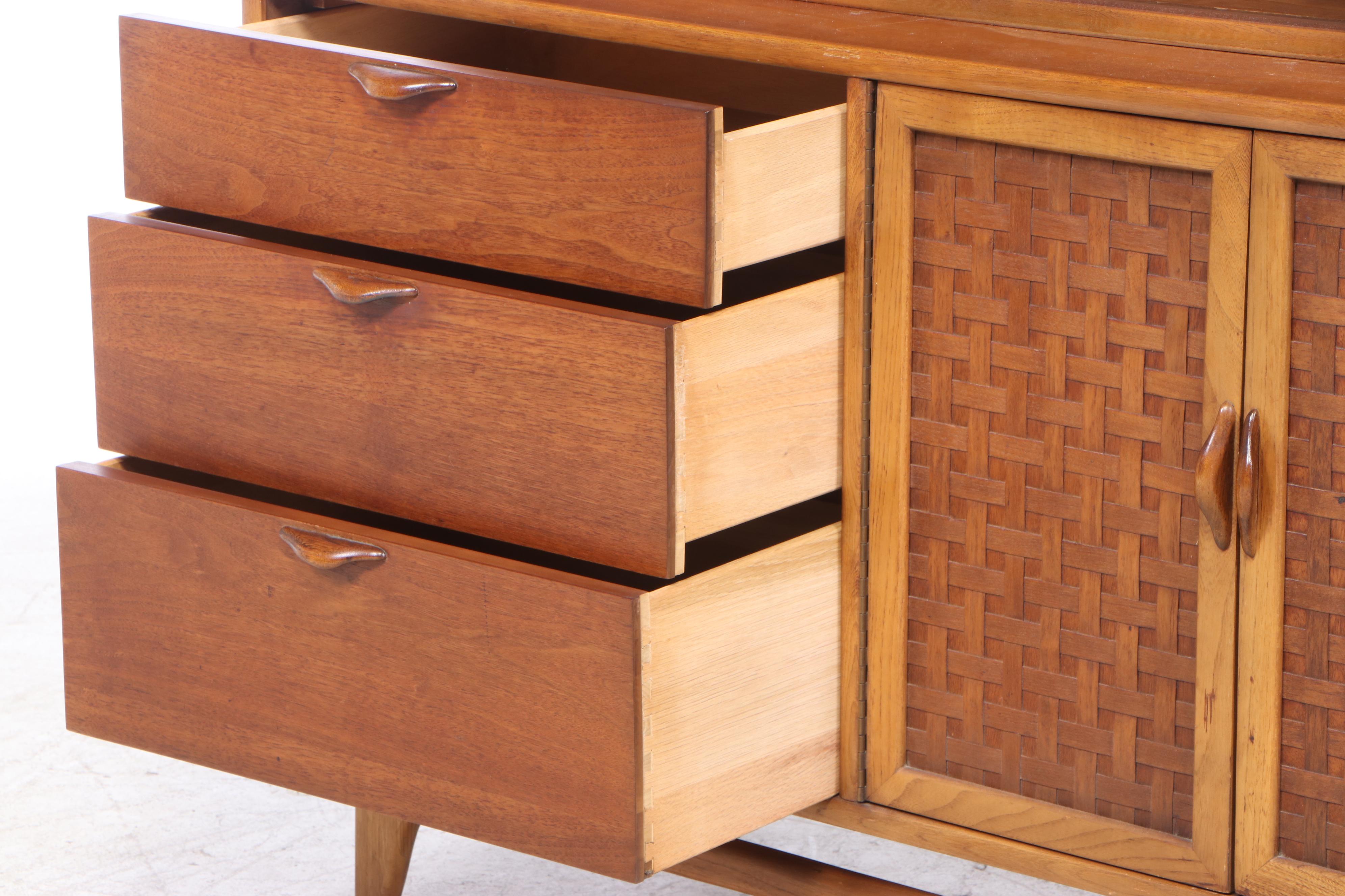 Lane "Perception" Mid Century Modern Walnut China Cabinet