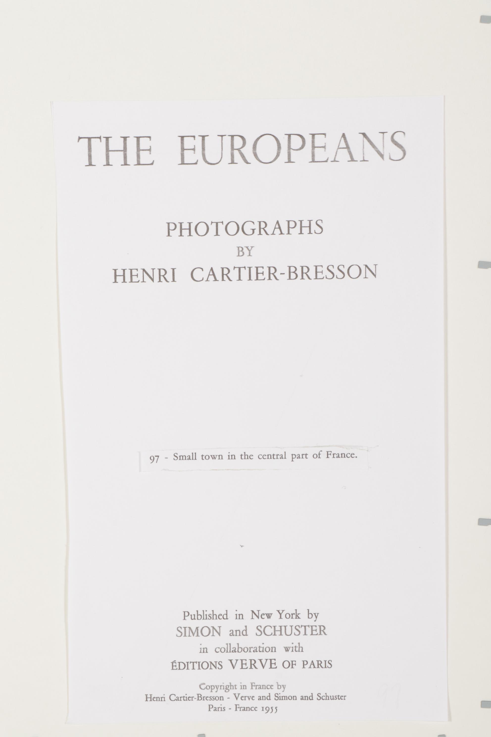 Henri Cartier-Bresson French City Street Rotogravure From "The Europeans," 1955