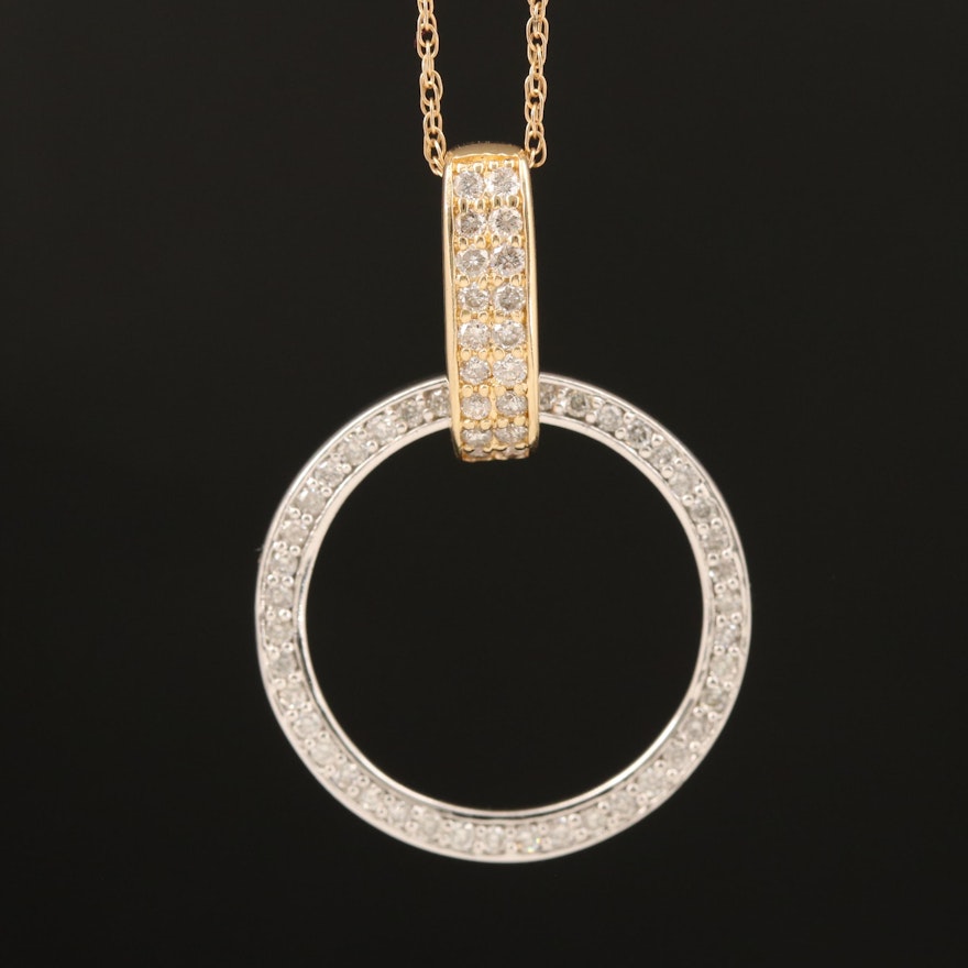 EFFY 14K Two-Tone Gold 0.47 CTW Diamond Pendant Necklace