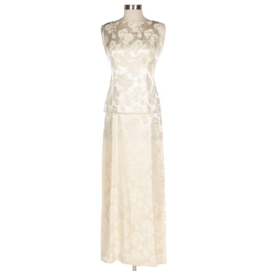 Henry Harris Two-Piece Cream Satin Long Dress