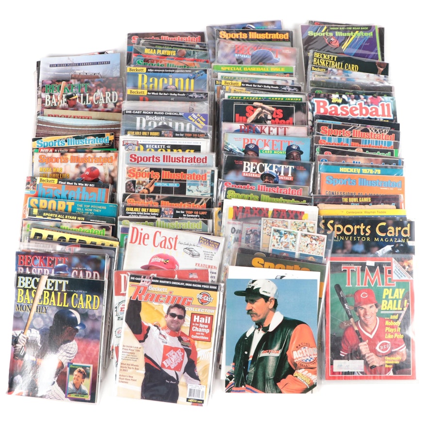 Sports Magazines with "Sports Illustrated", "Beckett" and Pete Rose Articles