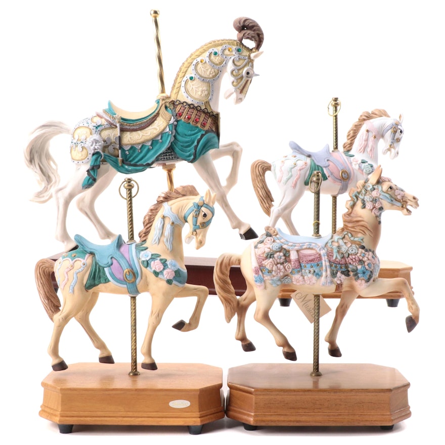 San Francisco Music Box Co. and Summit Corp. Carousel Horse Music Boxes