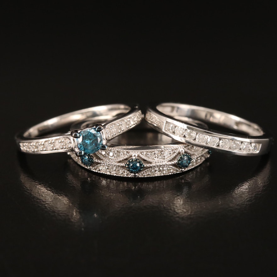 Sterling Diamond Ring and Bands