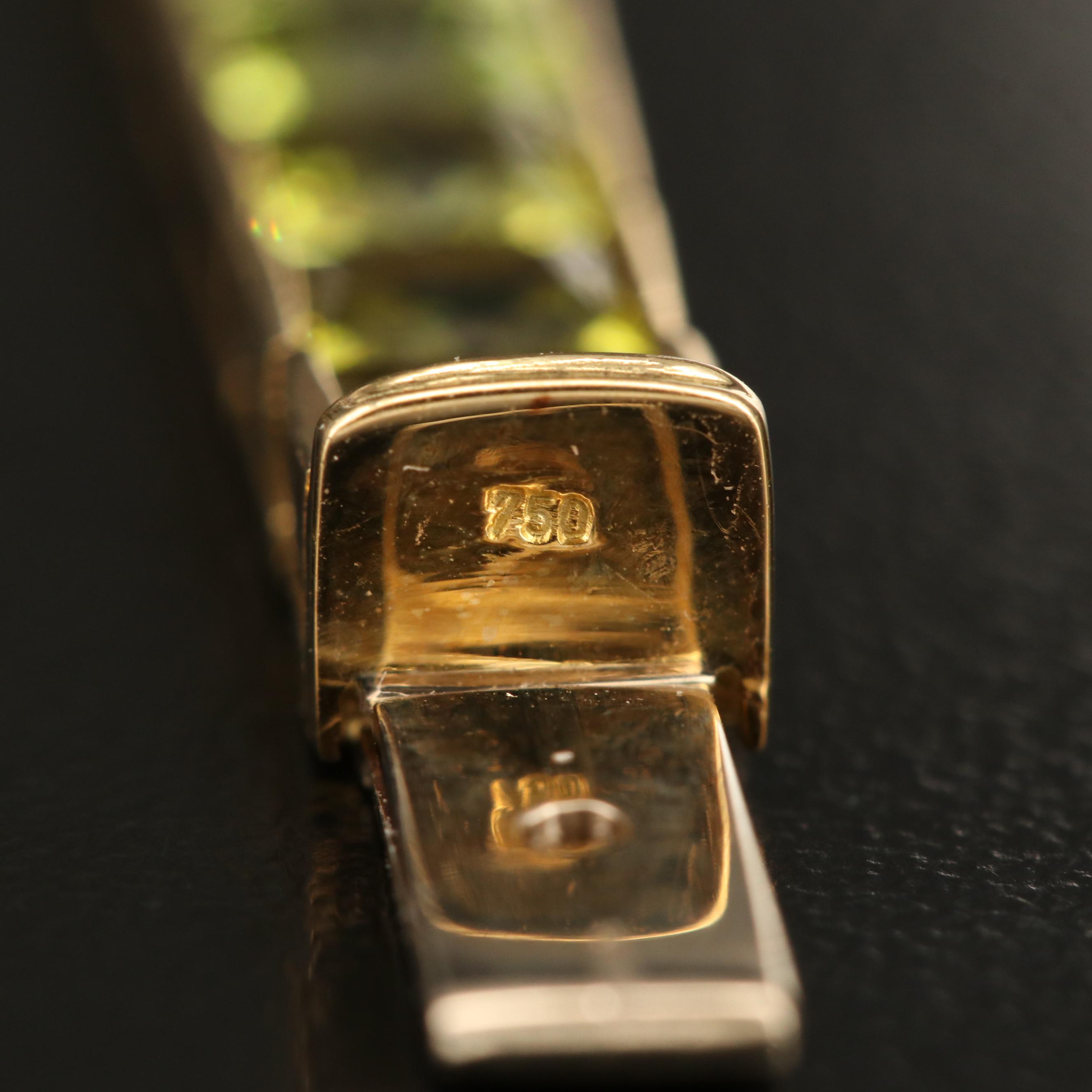 18K Topaz, Amethyst, Garnet, Citrine and Peridot Line Bracelet