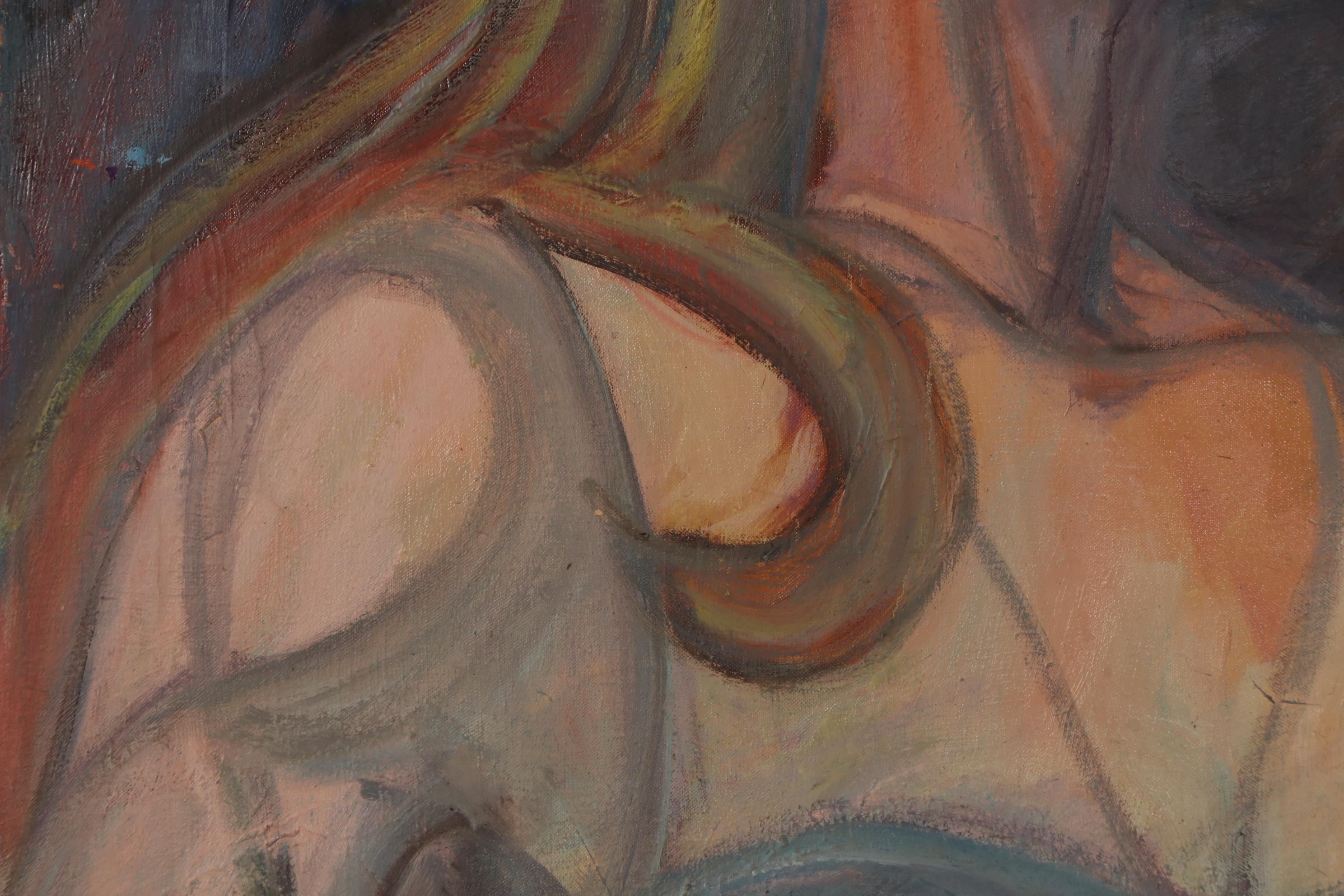 Reta Soloway Figural Oil Painting "Blond Young Woman," Late 20th Century