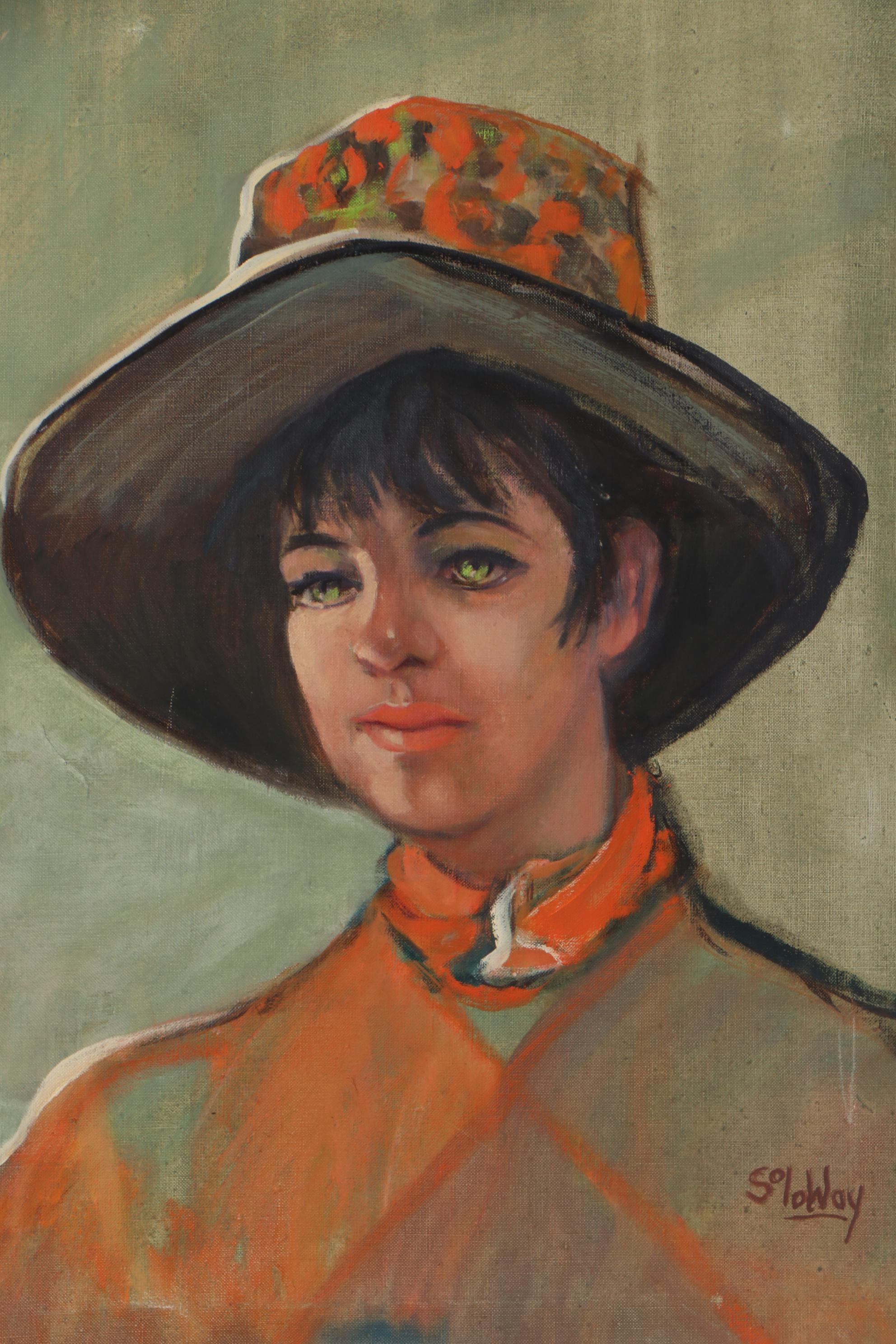Reta Soloway Figural Oil Painting "Mrs. Western," Late 20th Century