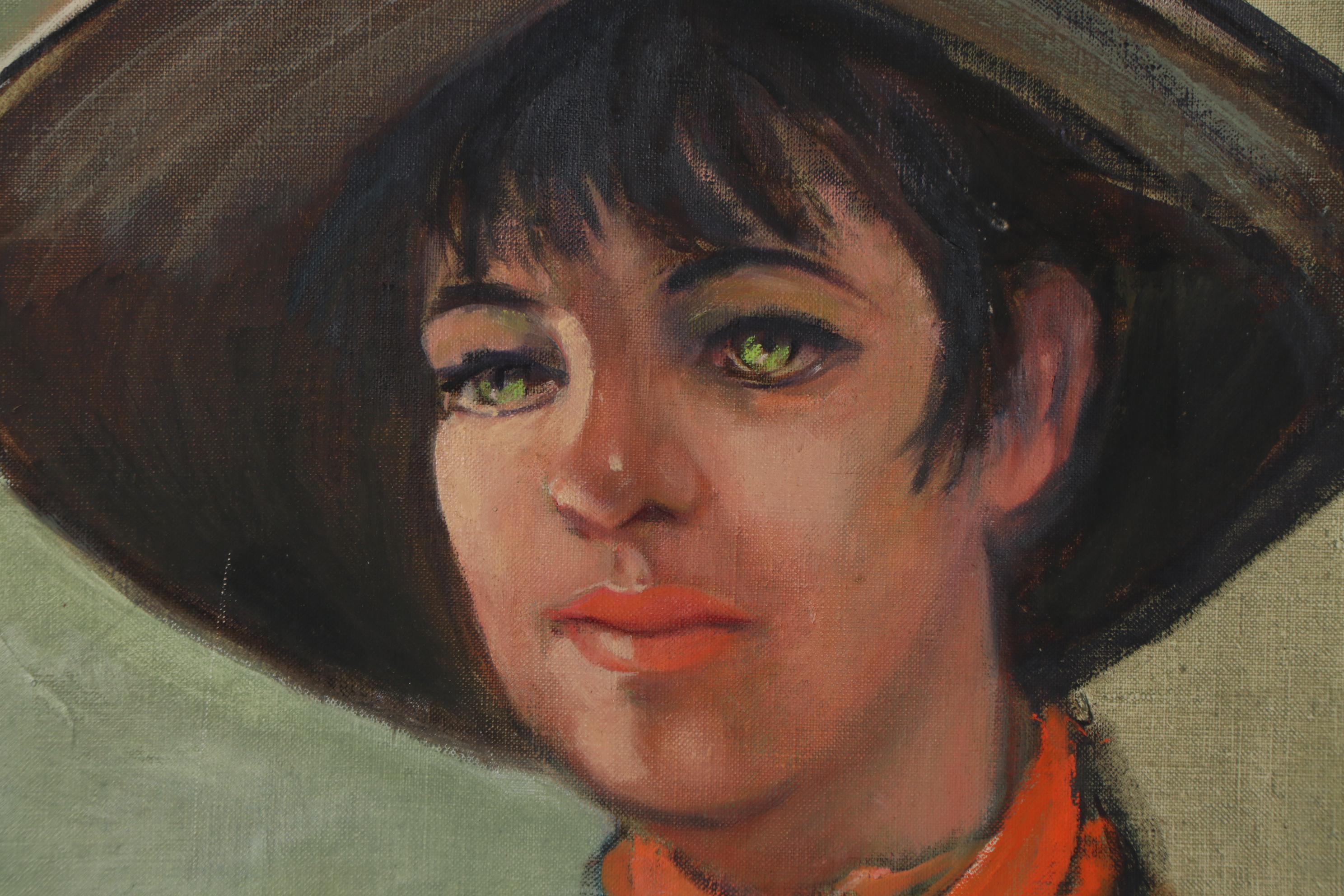 Reta Soloway Figural Oil Painting "Mrs. Western," Late 20th Century