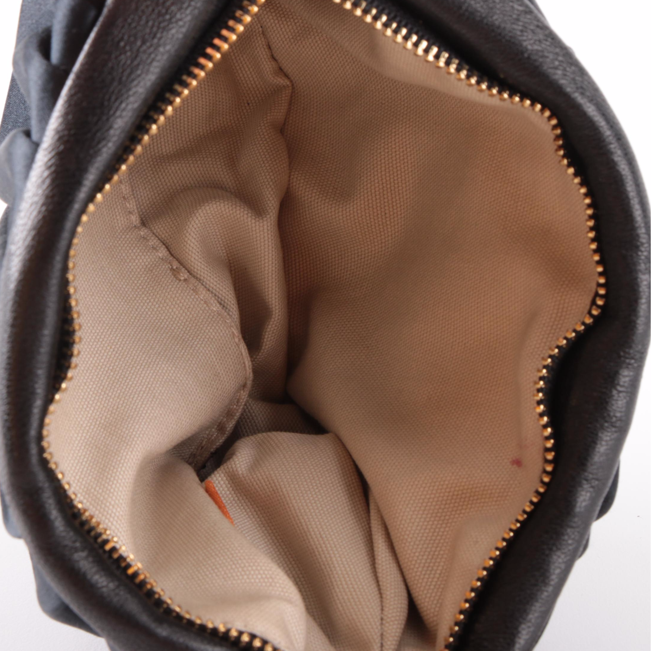 Tory Burch Convertible Wristlet in Navy Satin and Leather