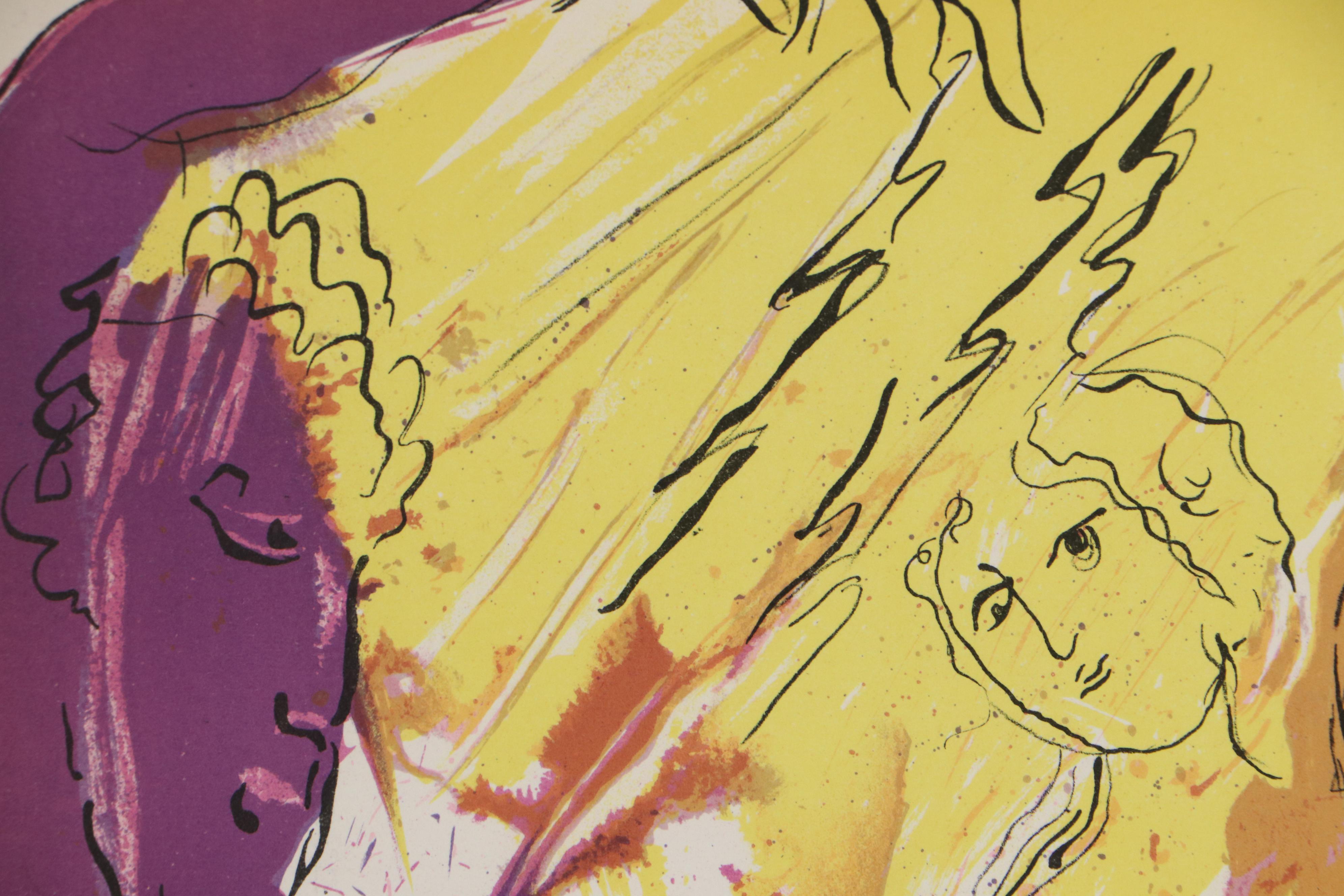 Marc Chagall Color Lithograph "Angel of Paradise"