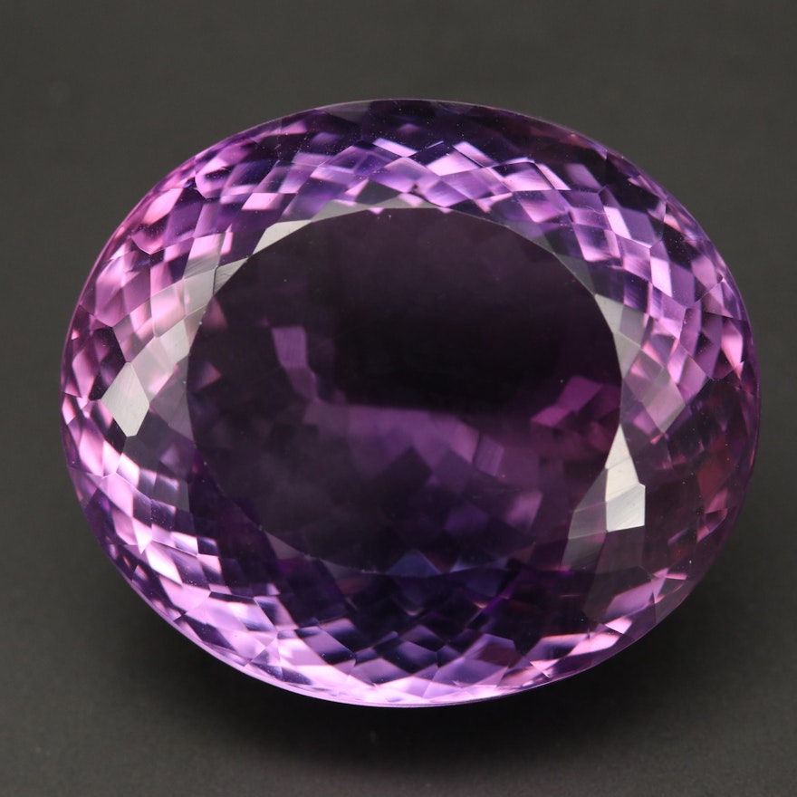 Loose 67.42 CT Oval Faceted Amethyst