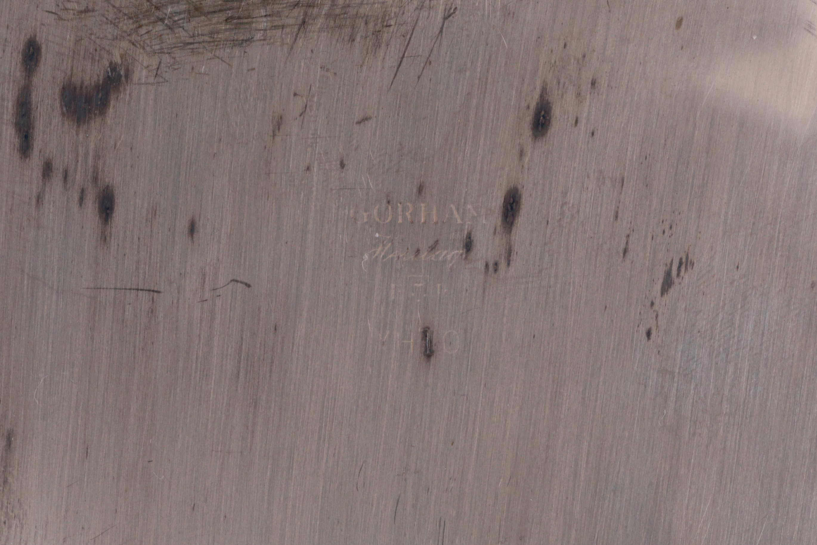 Gorham Heritage "Fluted" Silver Plate Square Serving Tray and Bread Tray