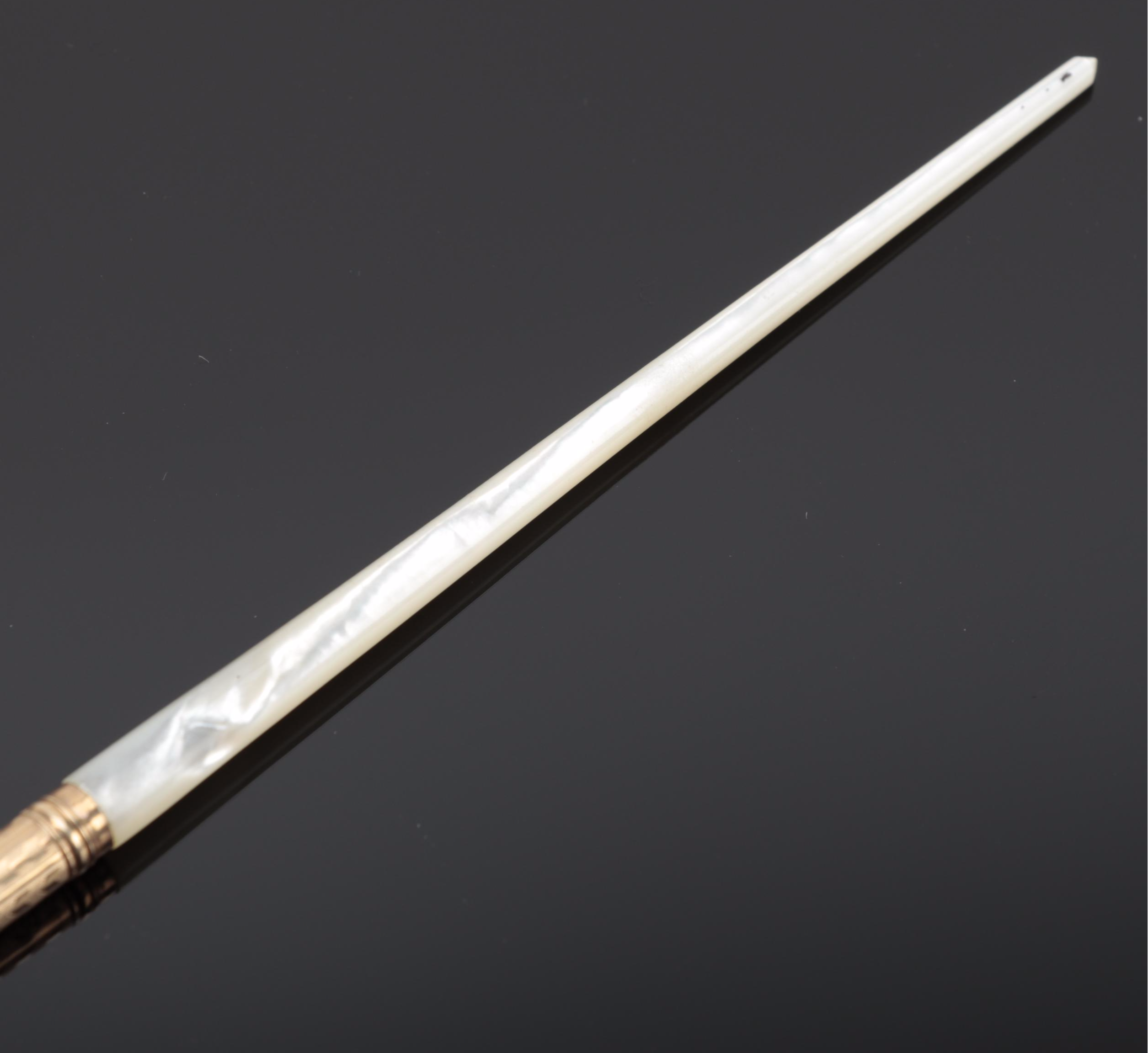 Edward Todd & Co. Gold and Mother of Pearl Ink Dip Pen, Late 19th Century